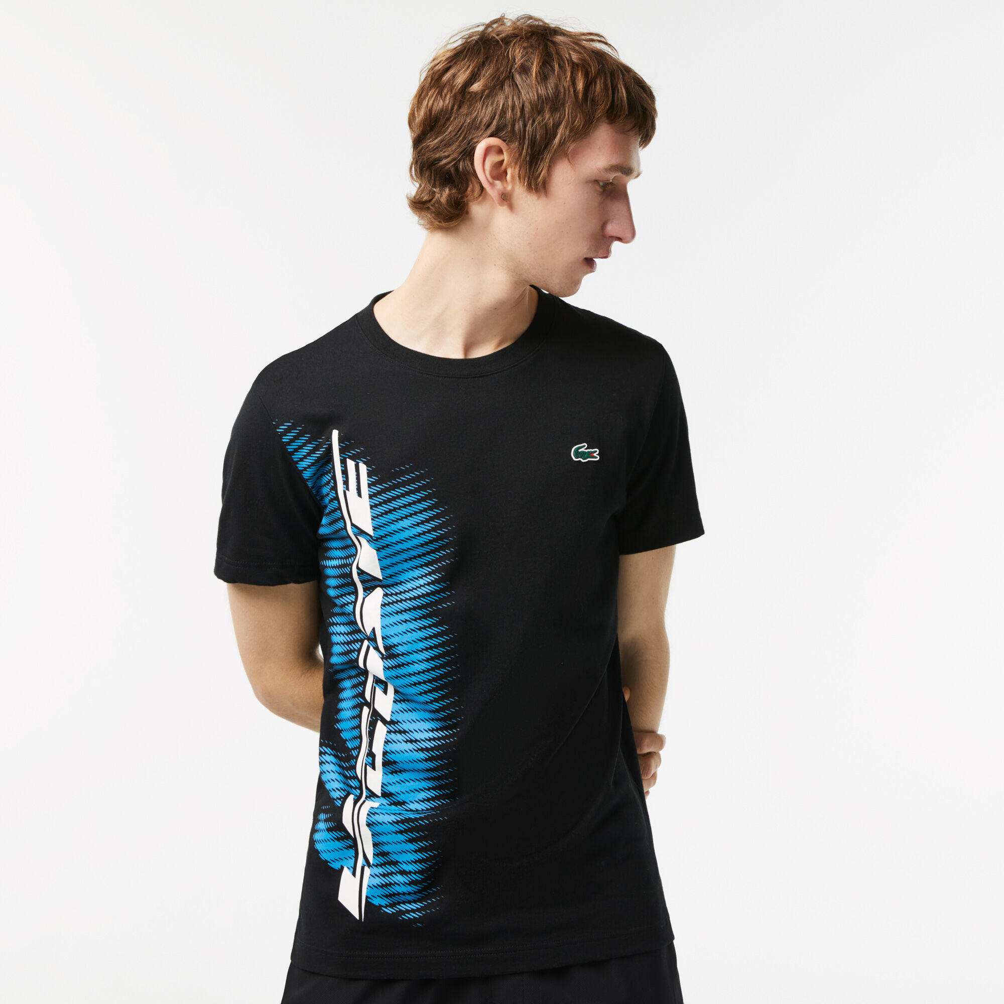 Men s Lacoste Sport Regular Fit T shirt With Contrast Branding