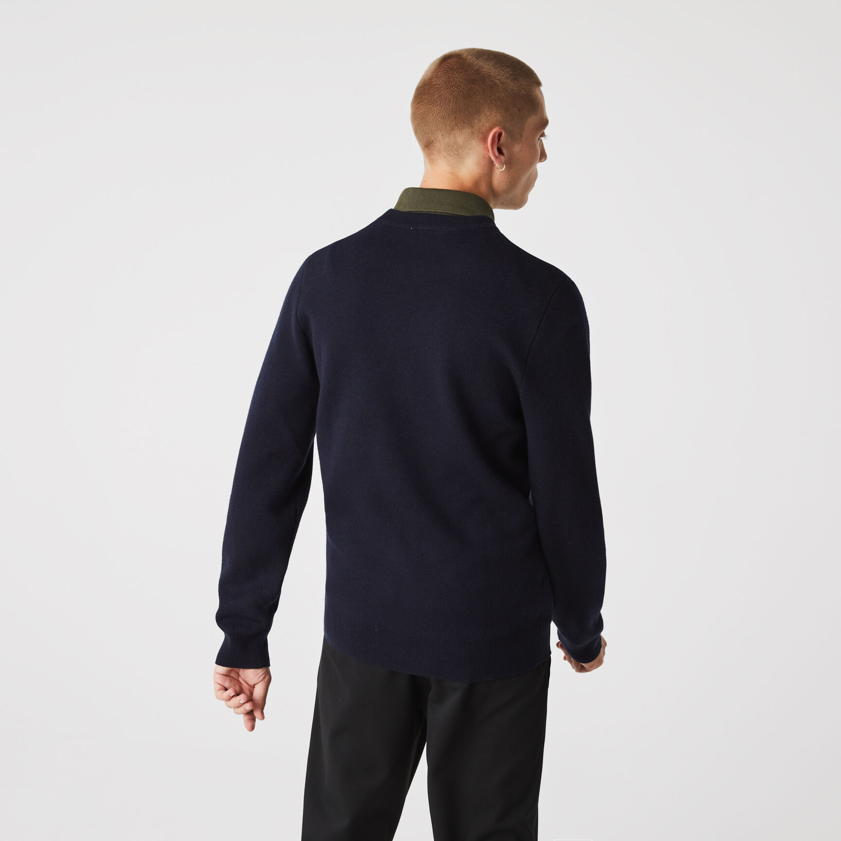 Men’s Crew Neck Embroidered Lettered Wool And Cotton Sweater Men’s Crew Neck Embroidered Lettered Wool And Cotton Sweater