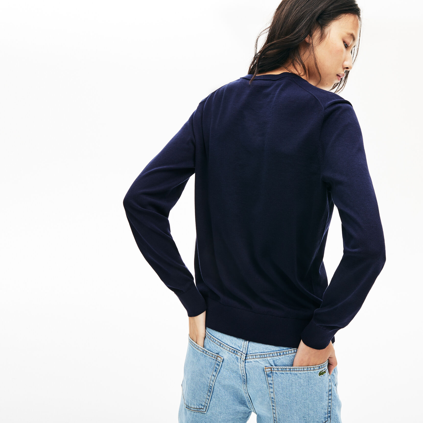 Women's Solid Cotton V-Neck Sweater Women's Solid Cotton V-Neck Sweater