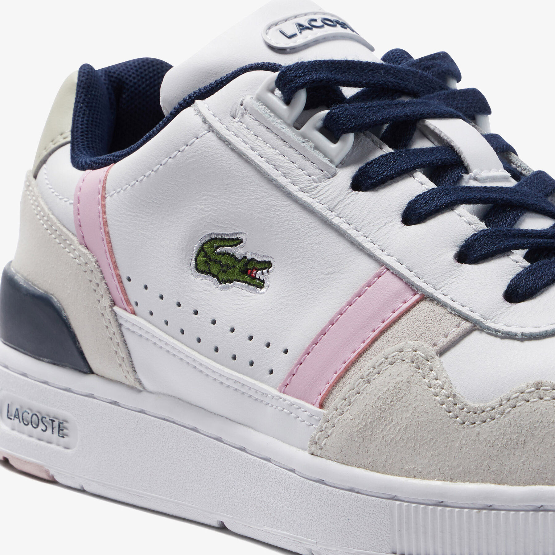 women s lacoste t clip leather color pop sneakers