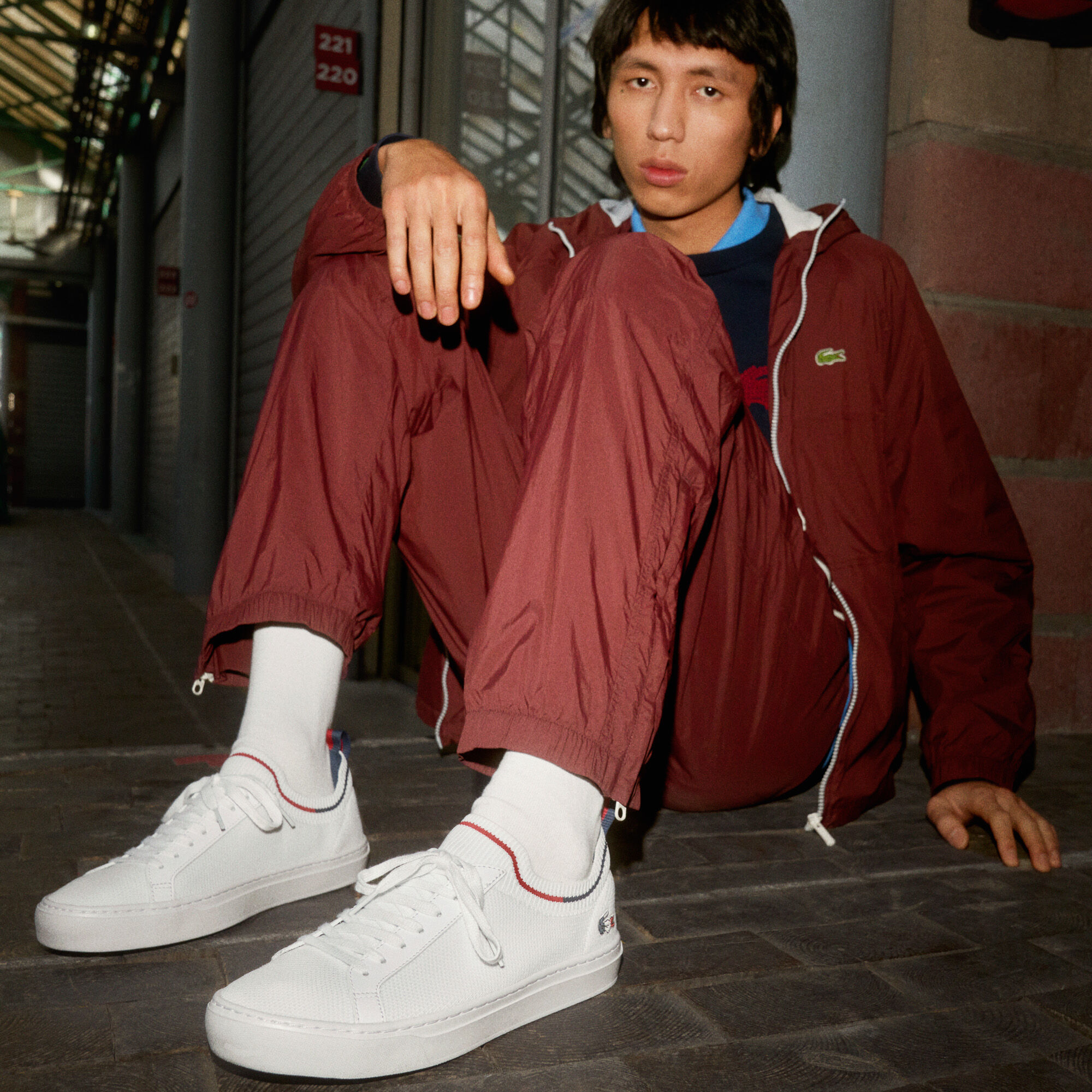 Buy Men s La Pique Textile Tricolour Trainers Lacoste EG
