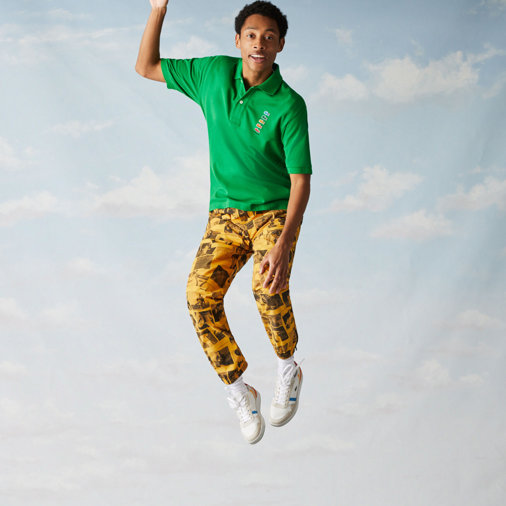 بولو بنقشة تماسيح ملونة للرجال قصة كلاسيكية من مجموعة Polaroid بولو بنقشة تماسيح ملونة للرجال قصة كلاسيكية من مجموعة Polaroid