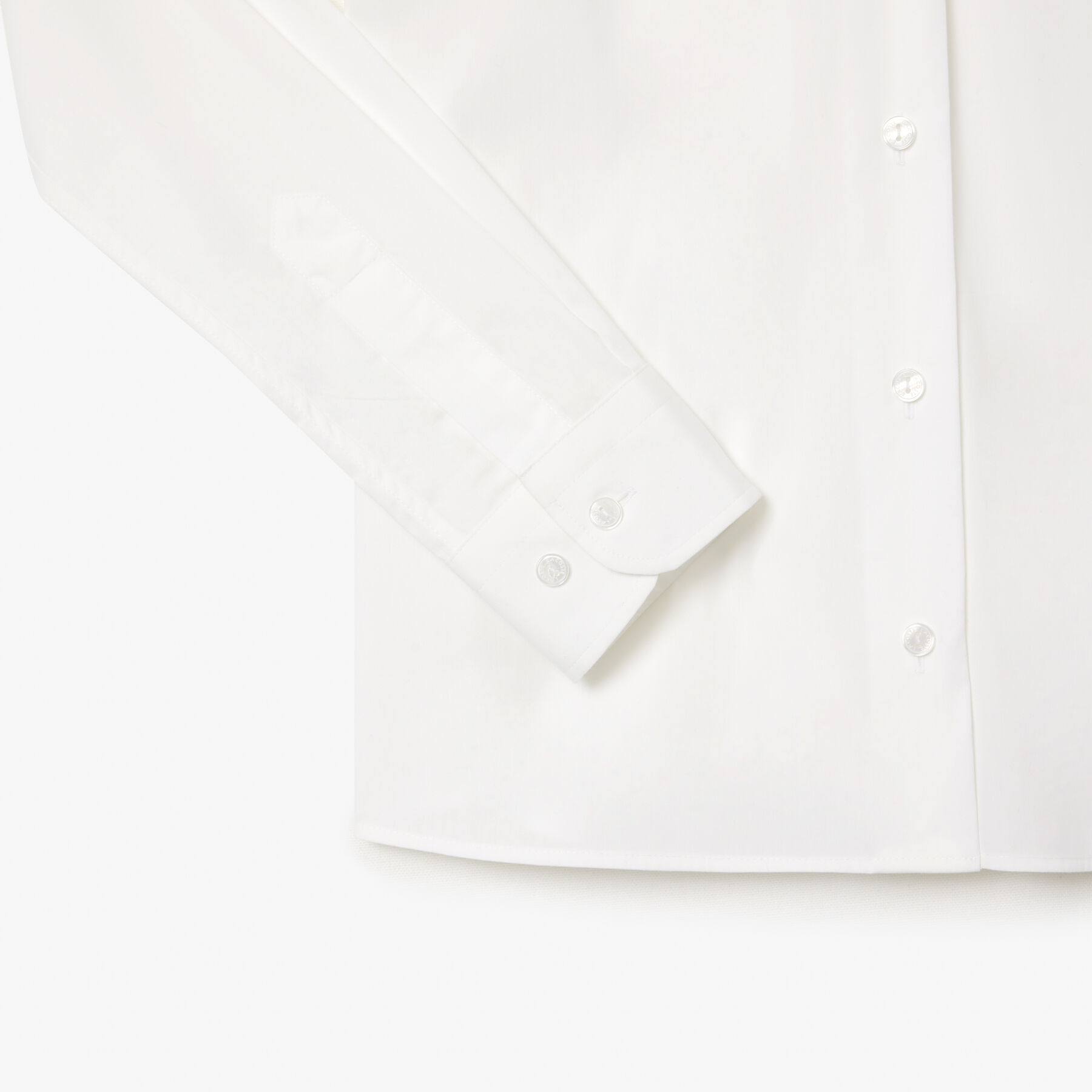 lacoste poplin shirt with ribbed collar