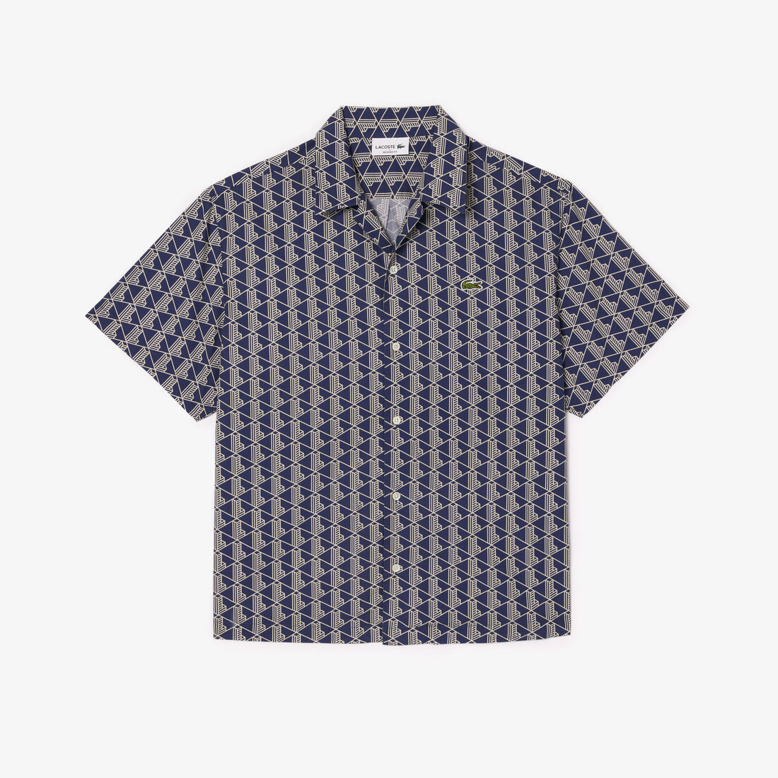 قميص مطبوع بأكمام قصيرة