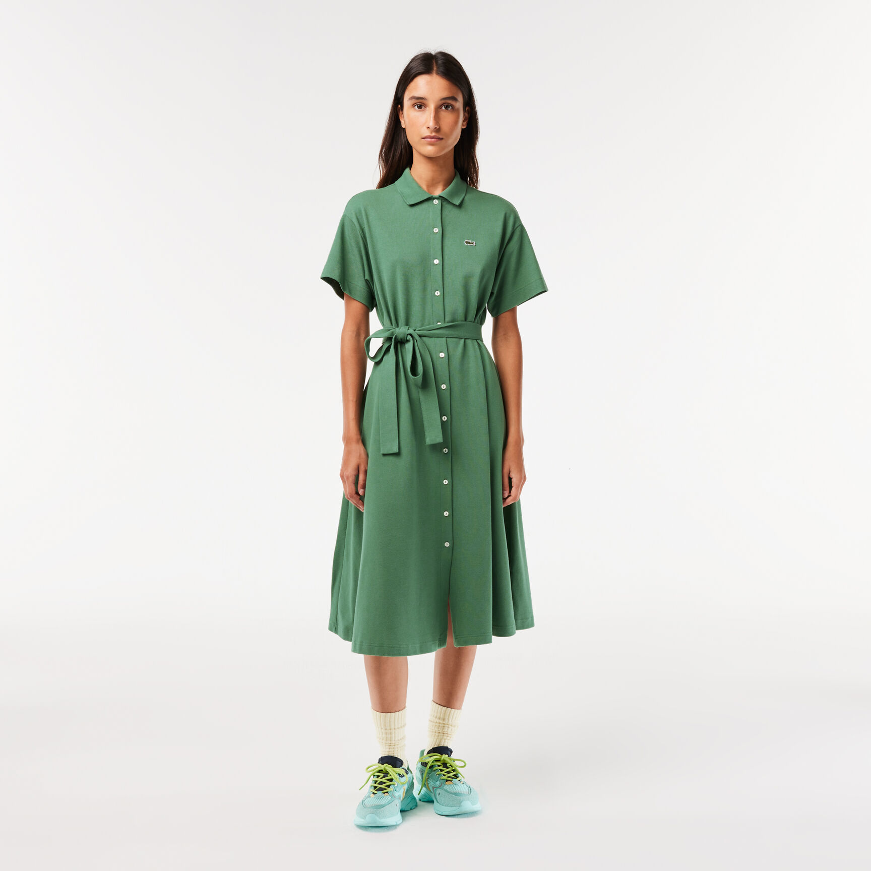 Women's Lacoste Belted Pique Polo Dress Women's Lacoste Belted Pique Polo Dress