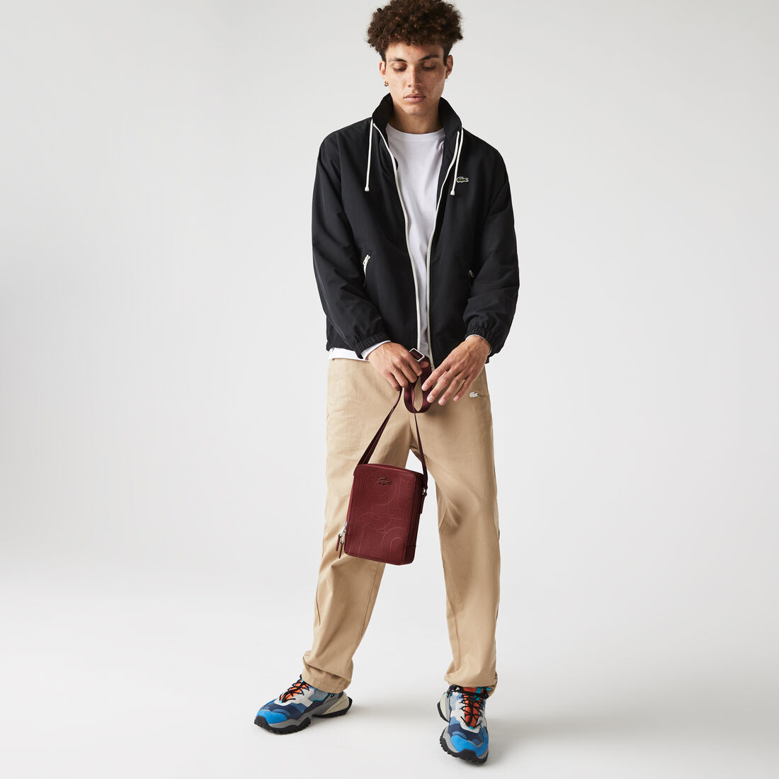 Men&rsquo;s Chantaco Graphic Piqu&eacute; Leather Vertical Zip Crossbody Bag