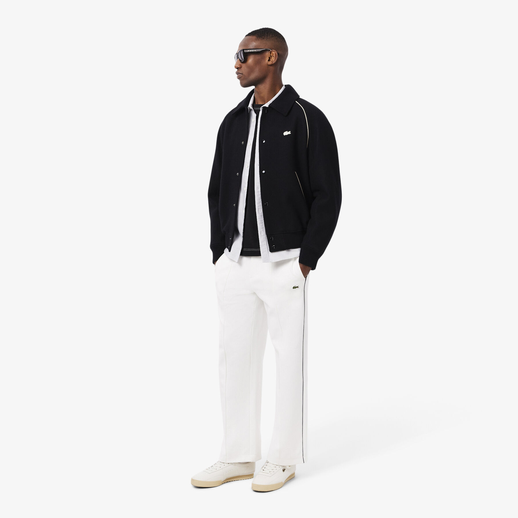 Badge Accent Wool Varsity Jacket lacoste badge accent wool varsity jacket