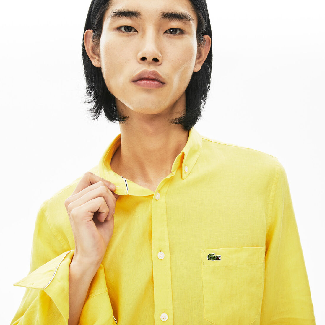 قميص كتان بقصة عادية للرجال قميص كتان بقصة عادية للرجال