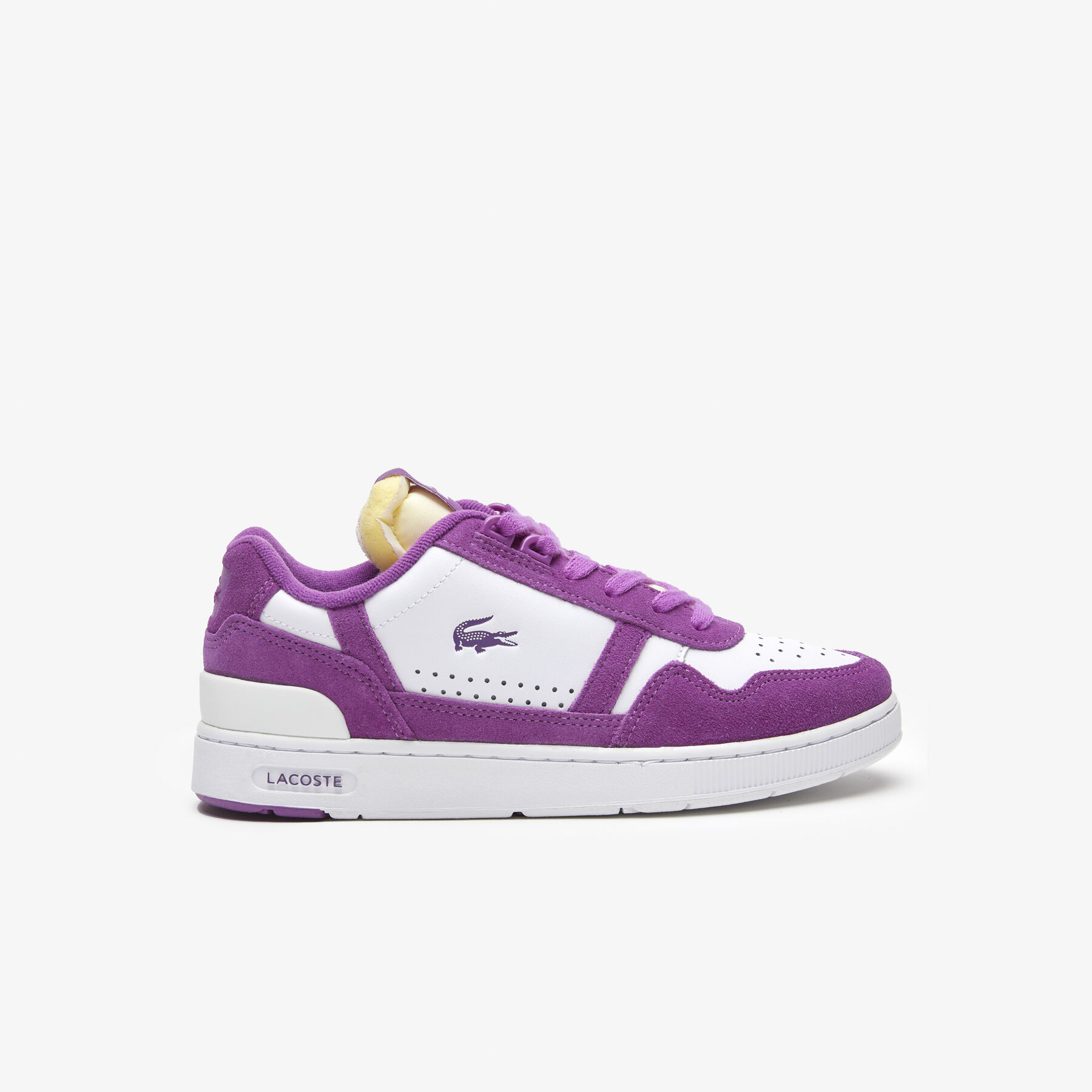 women s lacoste t clip leather bi colour trainers
