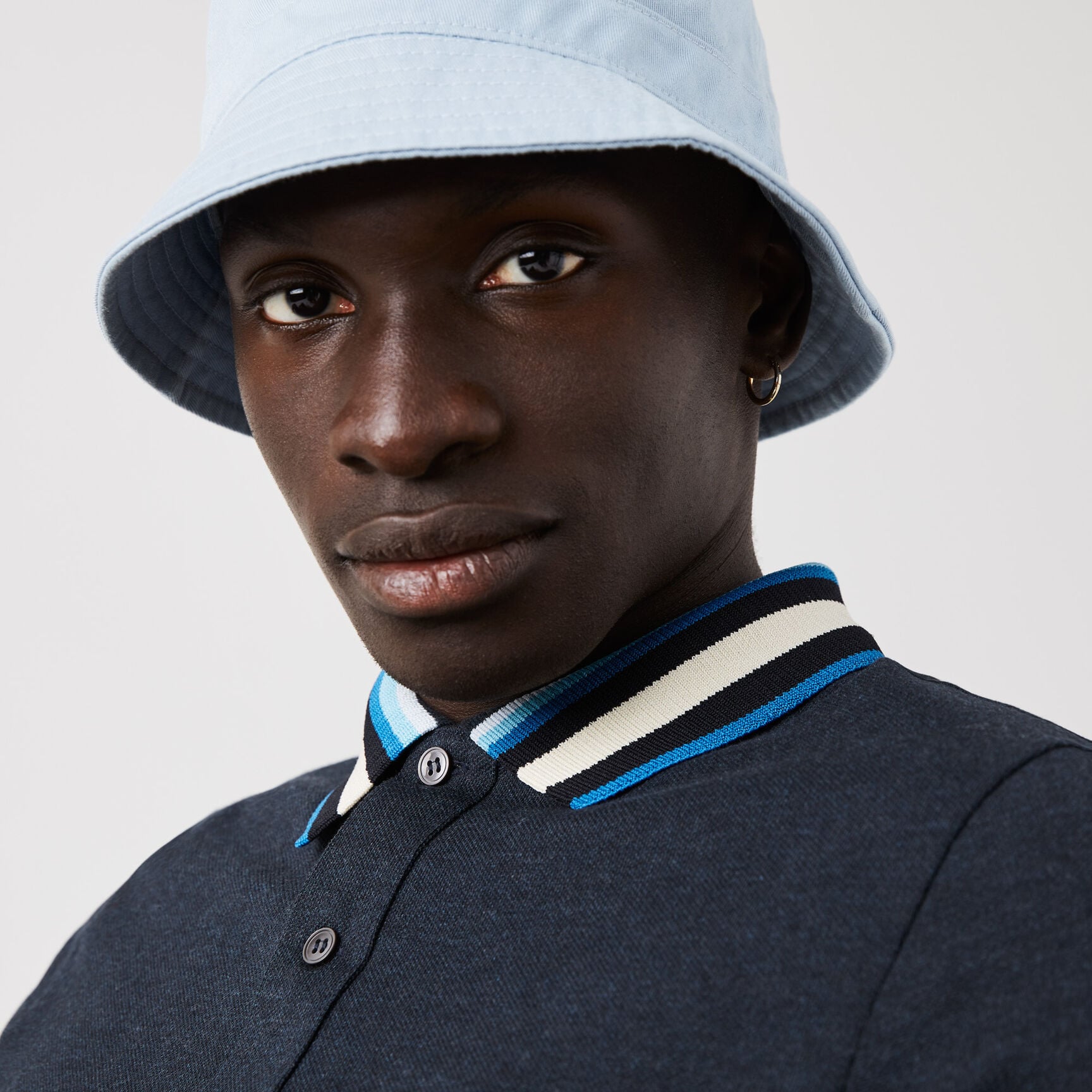 Men&rsquo;s Lacoste Regular Fit Striped Collar Cotton Piqu&eacute; Polo