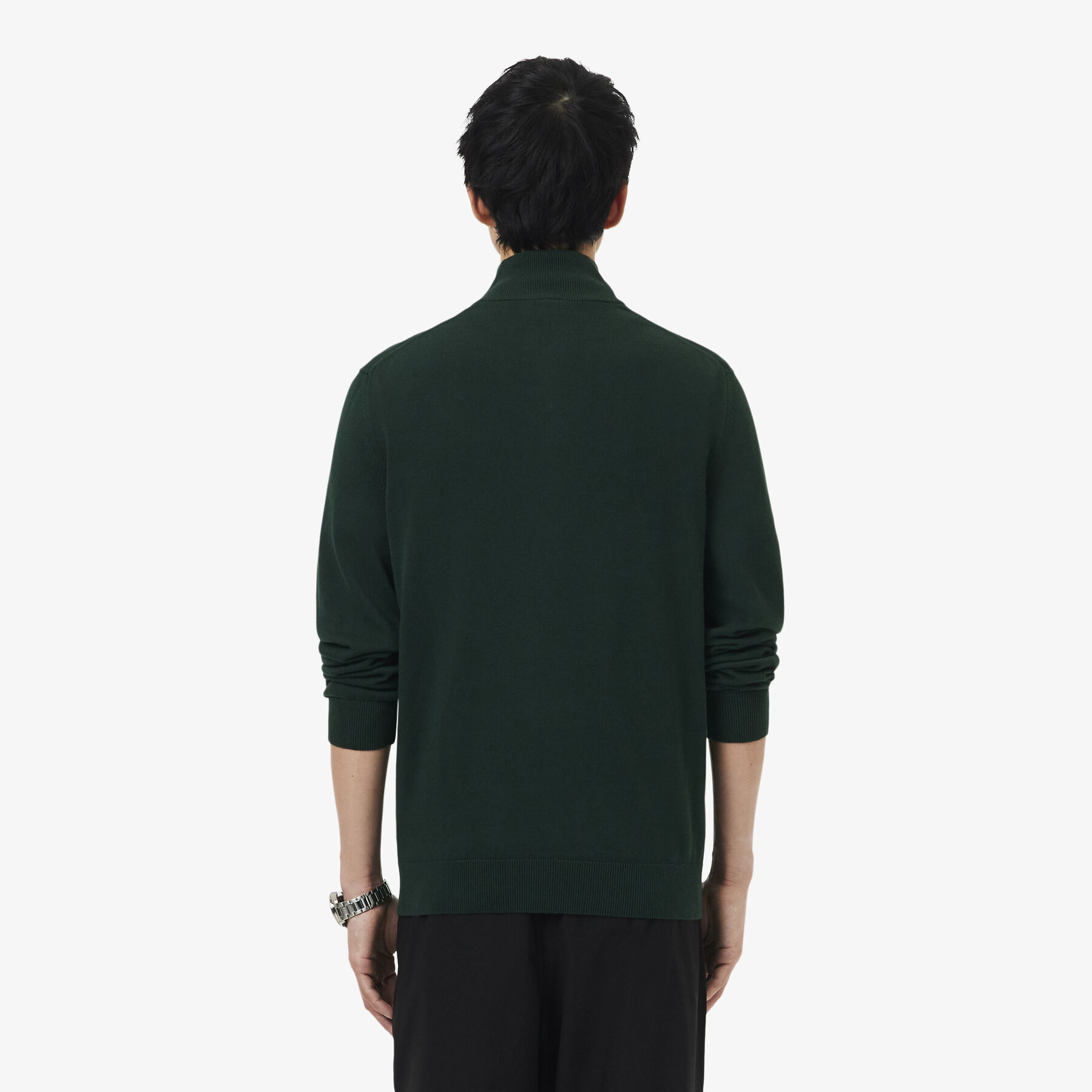 Zipped High Neck Cotton Sweater lacoste zipped high neck cotton sweater