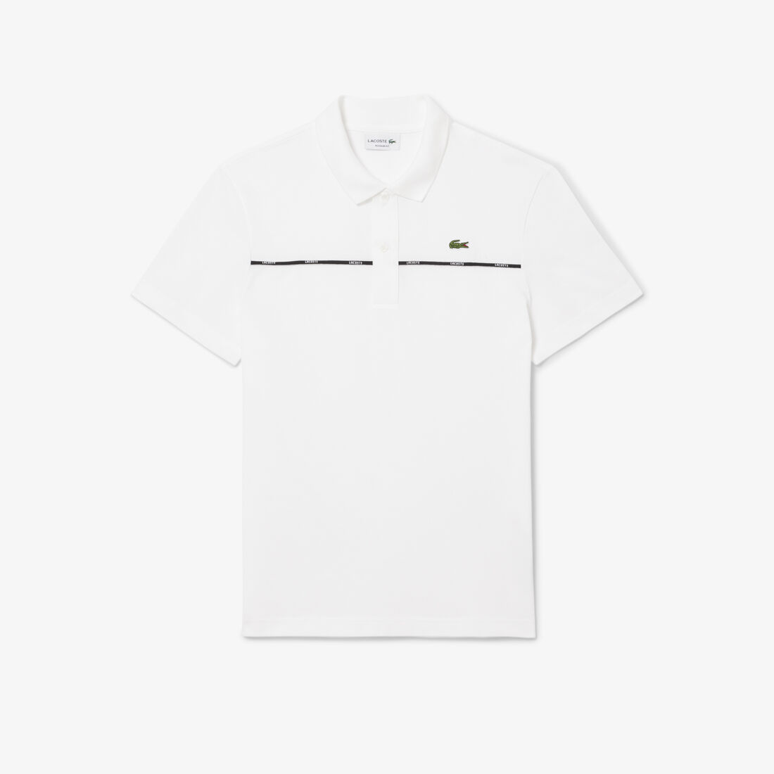 تيشيرت بولو L.12.12 بقصة عادية وتفاصيل شعارية تيشيرت بولو L.12.12 بقصة عادية وتفاصيل شعارية