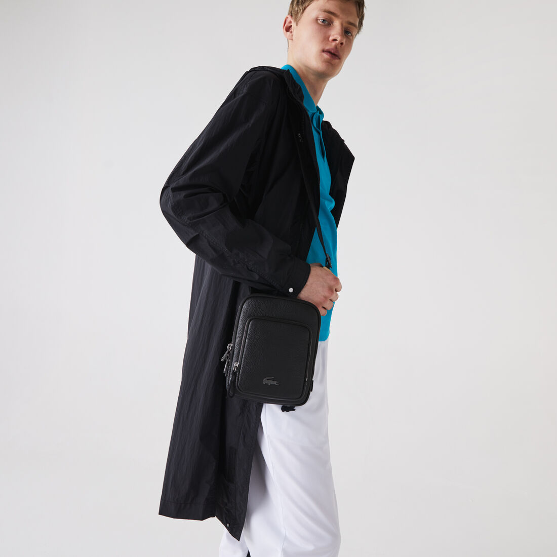 Men's Soft Mate Matte Full-Grain Leather Small Flat Crossbody Bag