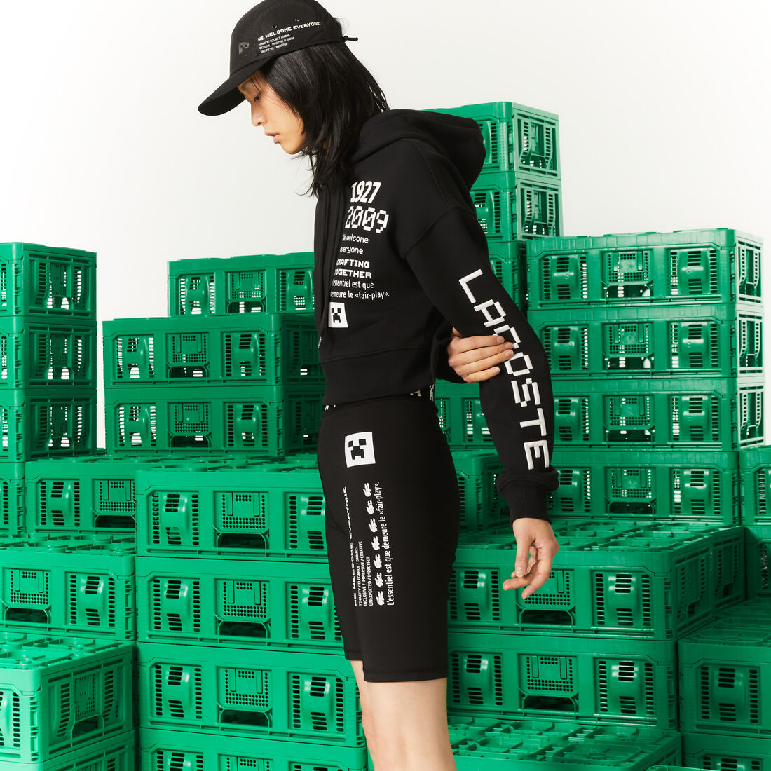هودي صوف بقصة فضفاضة للنساء مجموعة Lacoste L!VE × Minecraft هودي صوف بقصة فضفاضة للنساء مجموعة Lacoste L!VE × Minecraft