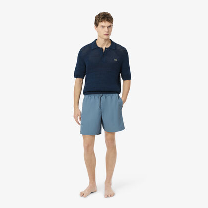 Mid Length Monochrome Swim Trunks