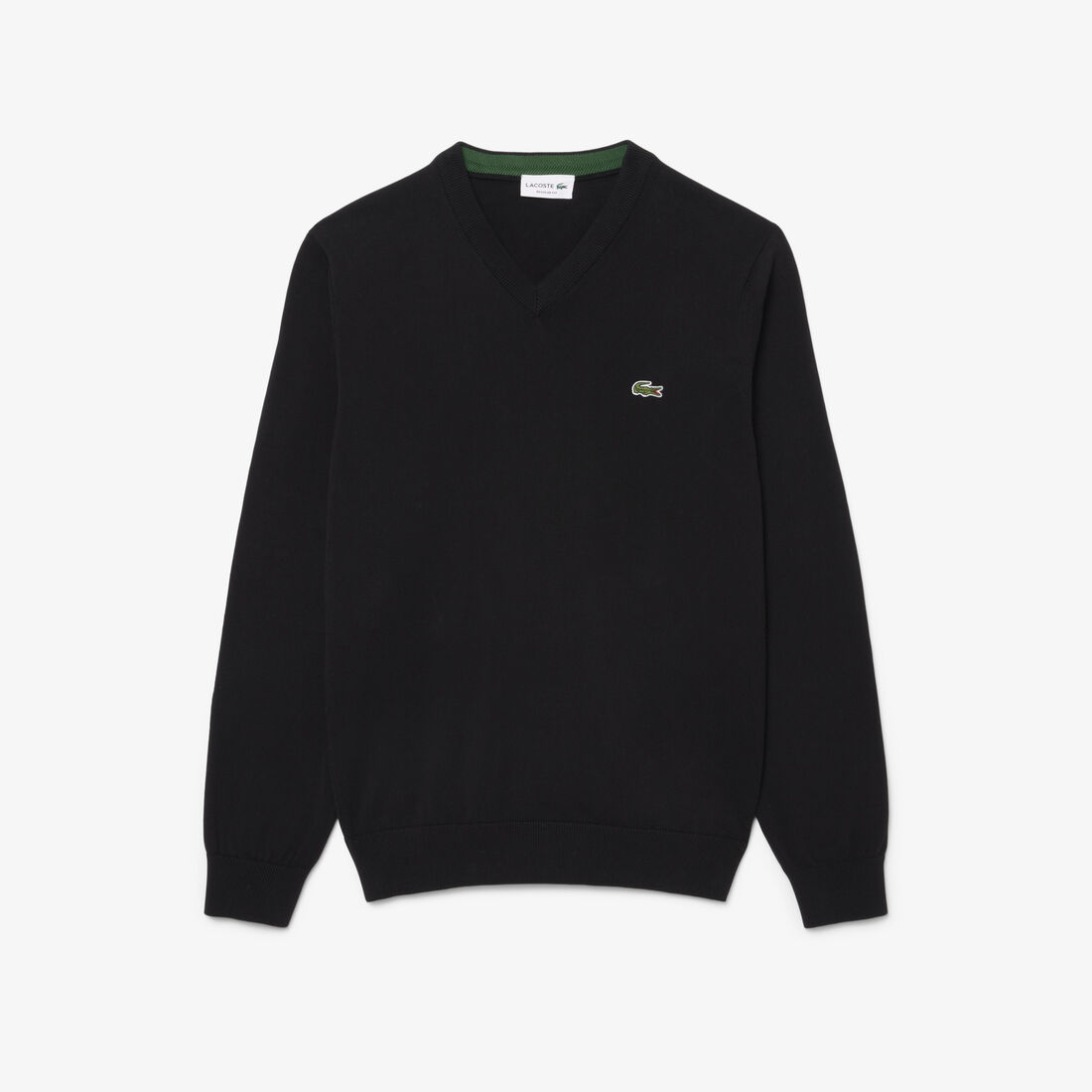 سترة قطنية أحادية اللون بفتحة رقبة على شكل حرف V سترة قطنية أحادية اللون بفتحة رقبة على شكل حرف V