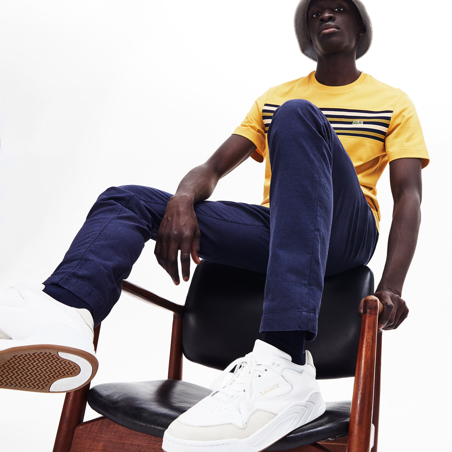 Men's Court Slam Perforated Leather Trainers Men's Court Slam Perforated Leather Trainers