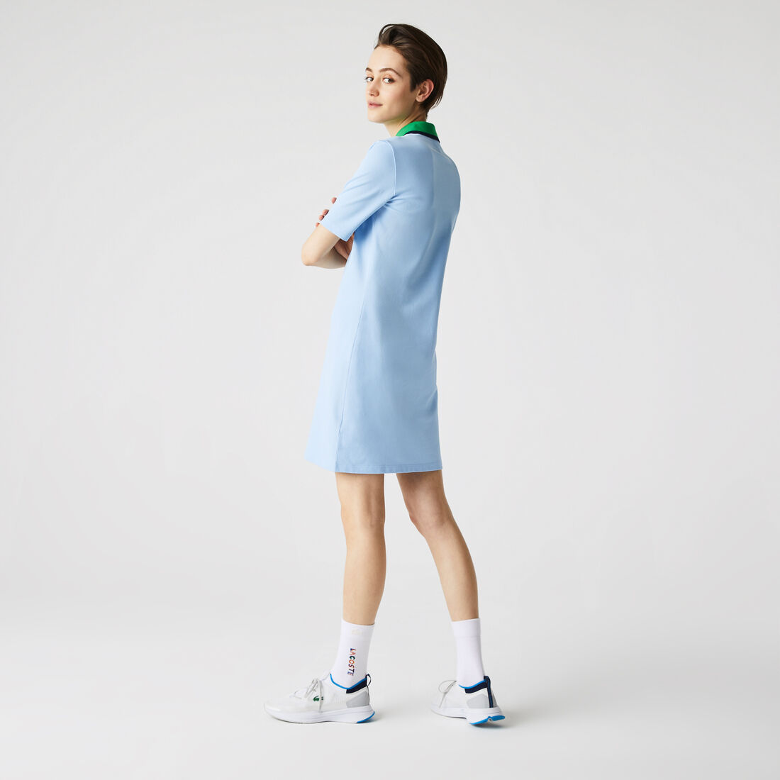 Women’s Contrast Collar Stretch Cotton Piqué Polo Dress Women’s Contrast Collar Stretch Cotton Piqué Polo Dress