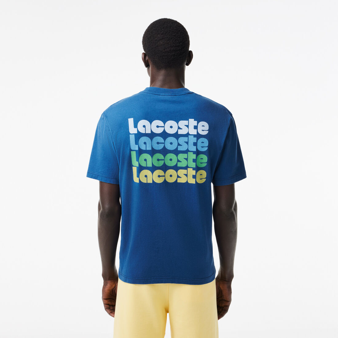 Washed Effect Ombré Lacoste Print T-shirt Washed Effect Ombré Lacoste Print T-shirt