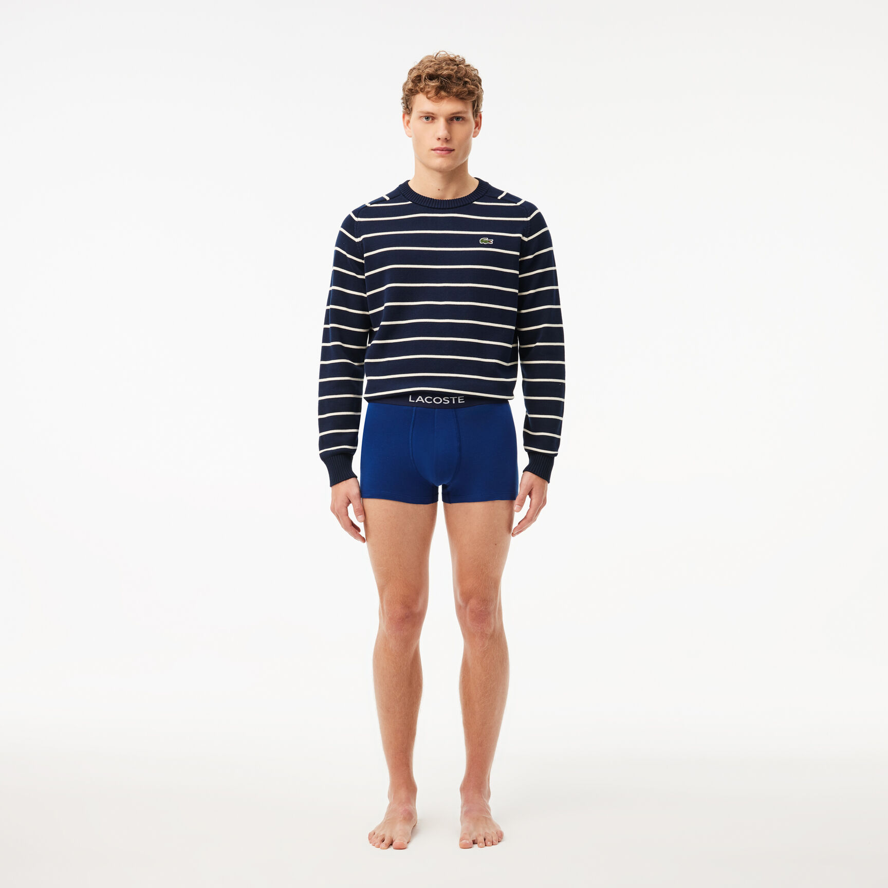 طقم بوكسر لاكوست بطبعة الشعار بألياف دقيقة للرجال، 3 قطع طقم بوكسر لاكوست بطبعة الشعار بألياف دقيقة للرجال، 3 قطع