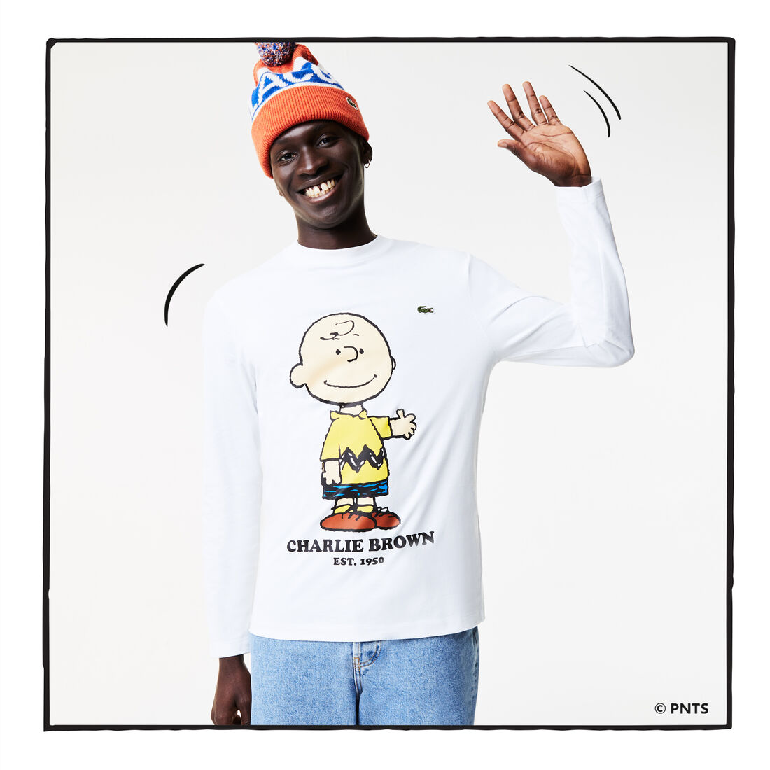 تيشيرت رجالي من القطن العضوي من مجموعة Lacoste x Peanuts
