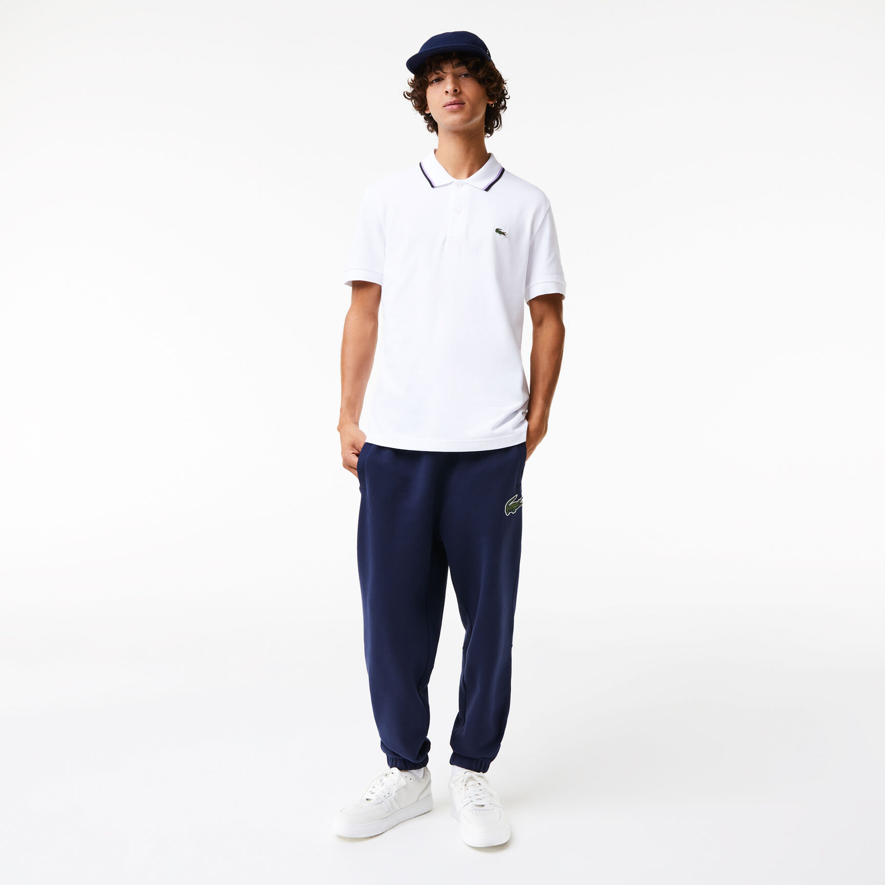 تيشيرت بولو لاكوست قطن بيكيه بيتي بياقة مخططة وقصة عادية للرجال تيشيرت بولو لاكوست قطن بيكيه بيتي بياقة مخططة وقصة عادية للرجال