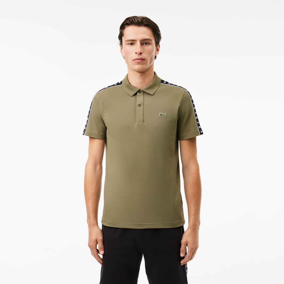 Contrast Stripe Pique Polo Shirt