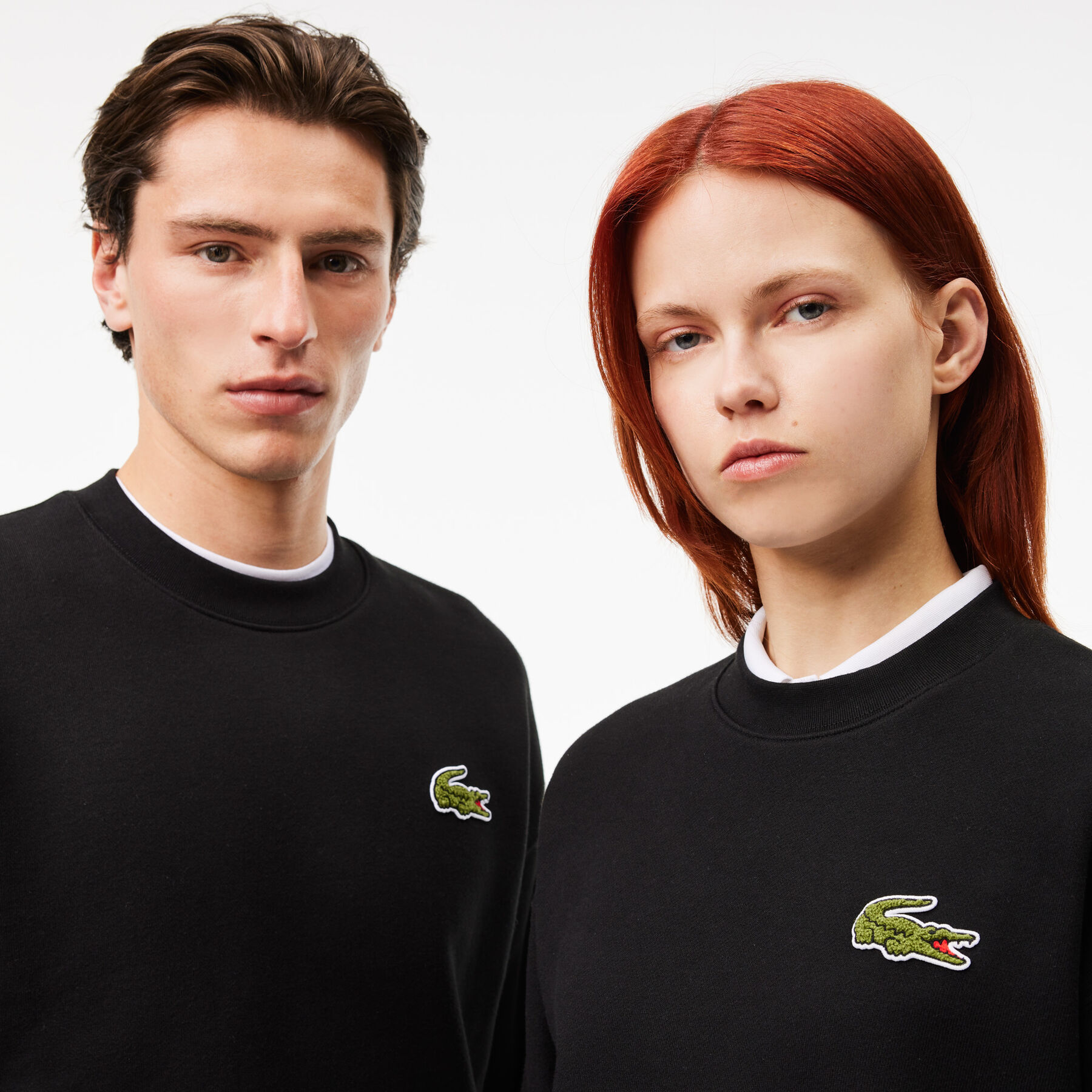 Loose Fit Badge Accent Fleece Sweatshirt lacoste loose fit badge accent fleece sweatshirt