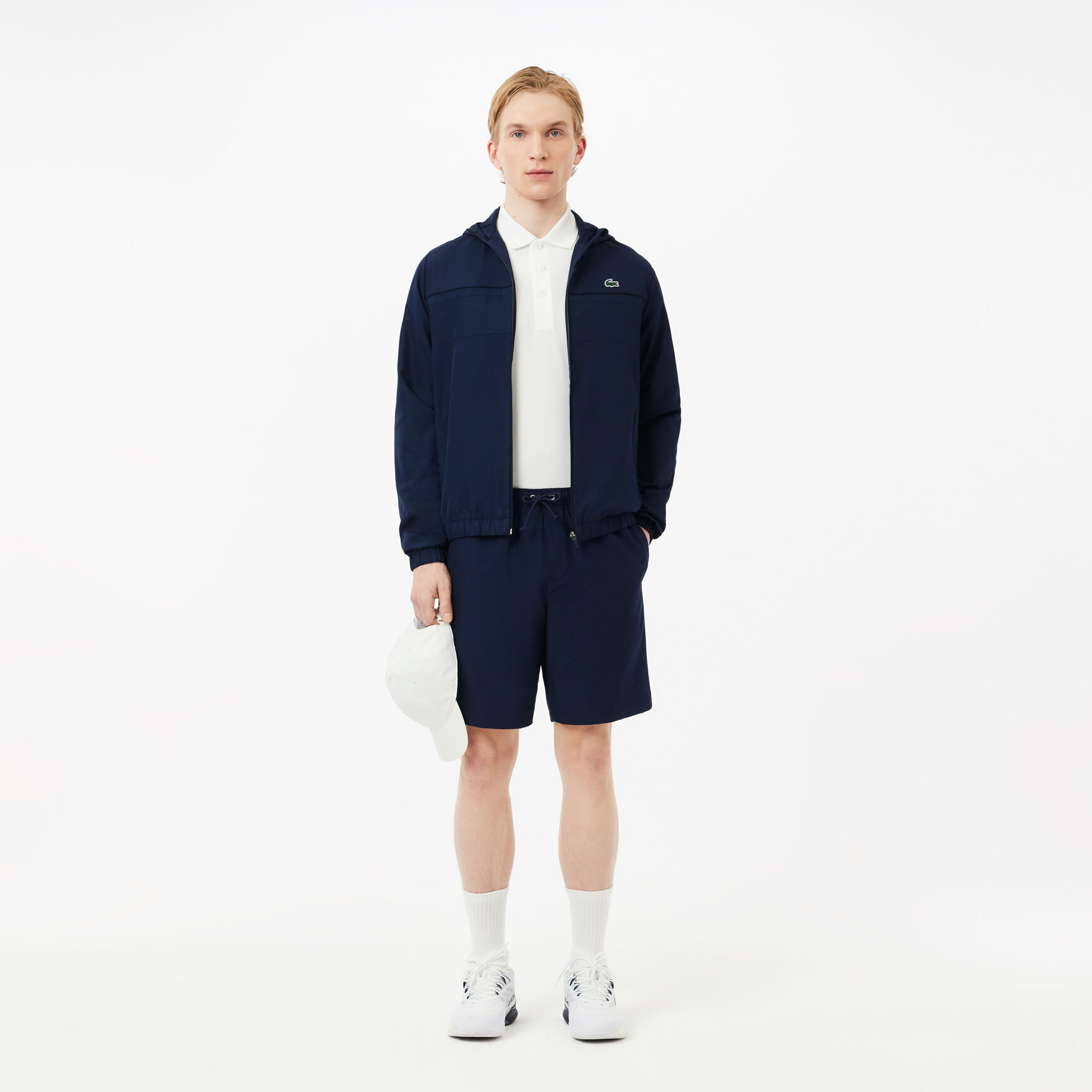 شورت تنس تفتا منسوج بنقشة معيّنات سادة للرجال مجموعة Lacoste SPORT