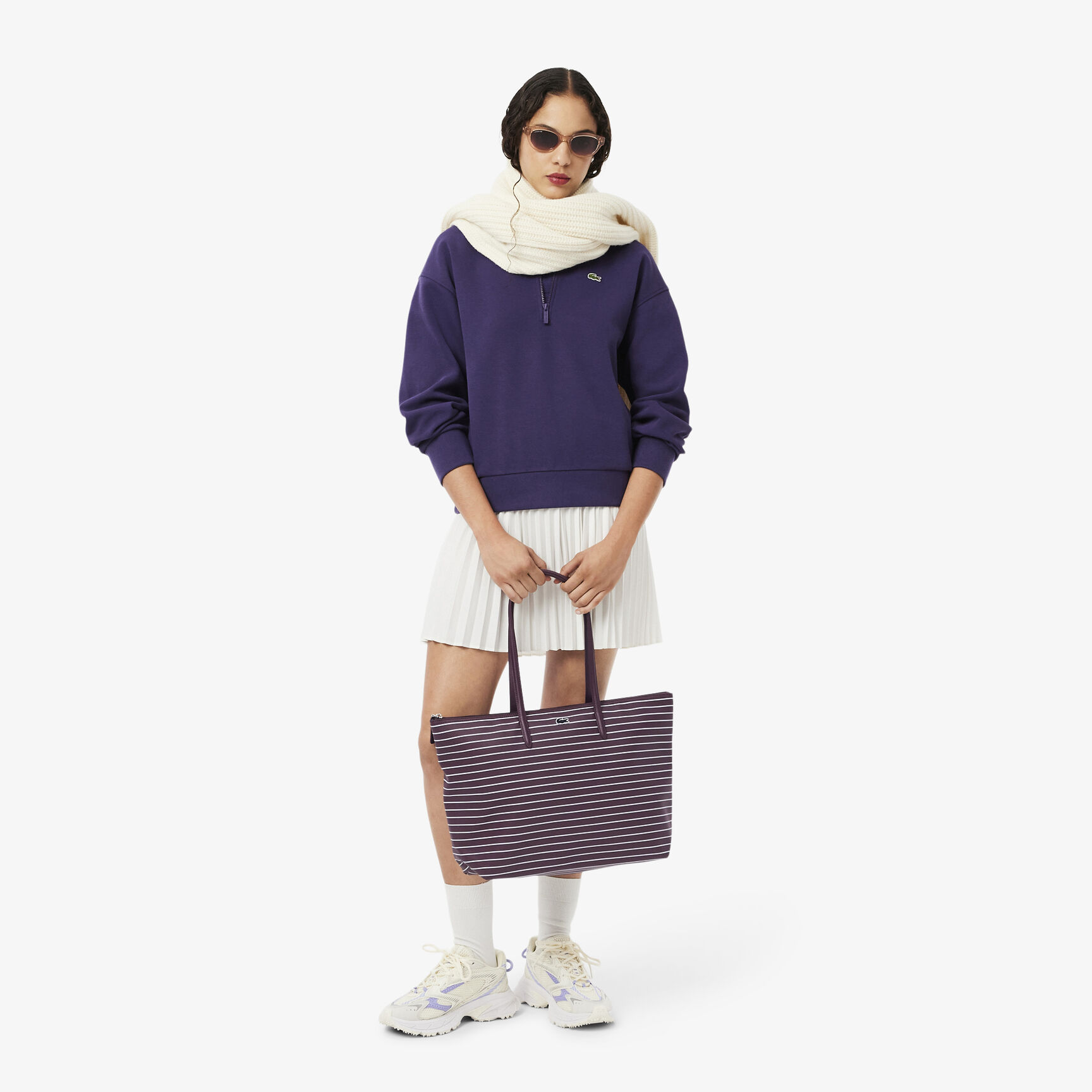 حقيبة يد كبيرة مخططة من مجموعة L.12.12 كونسبت