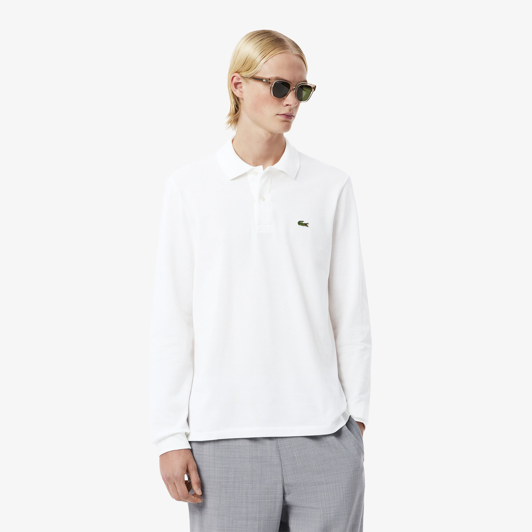 Classic Fit Long Sleeved L.12.12 Polo Shirt