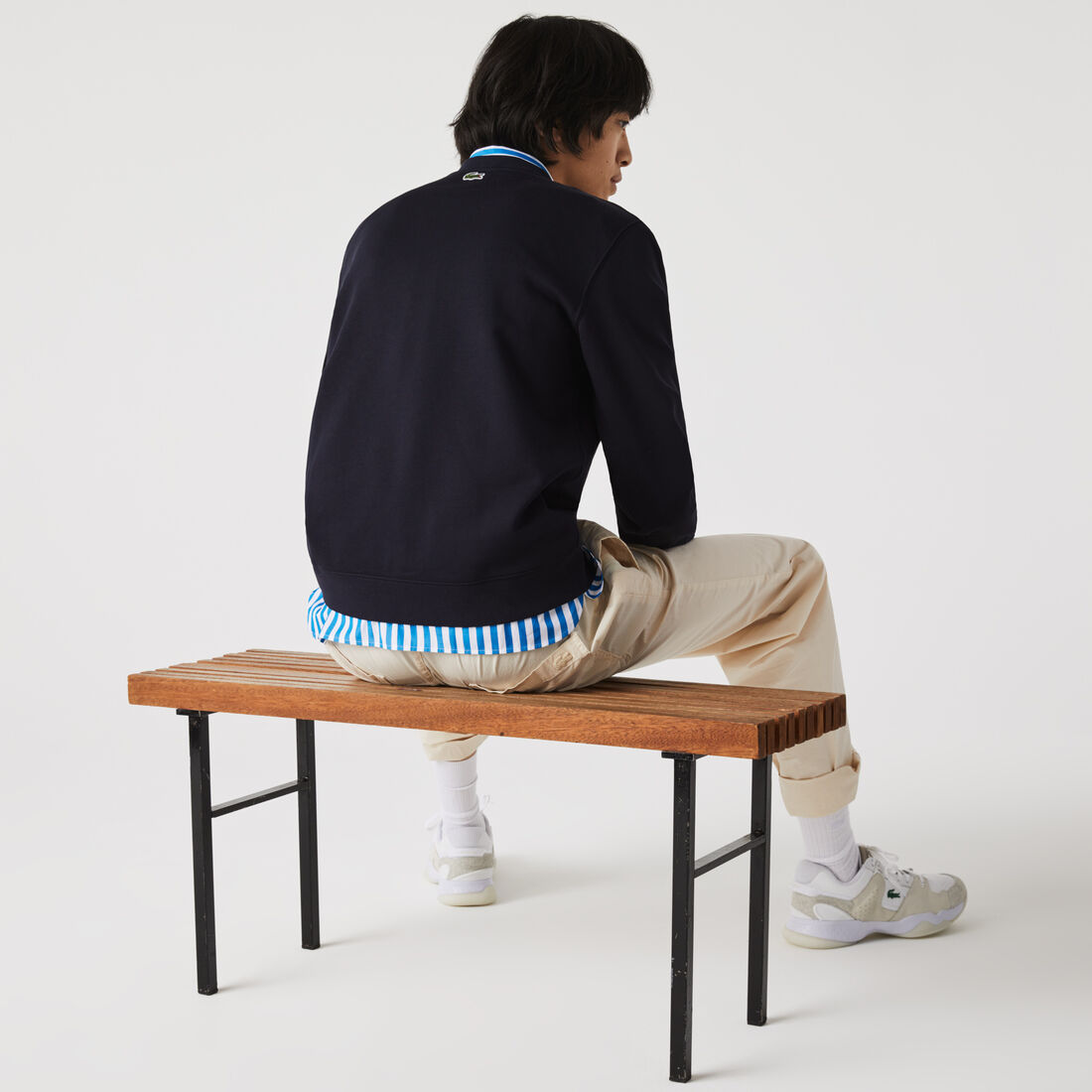 سويت شيرت القطن الصوفي للرجال بفتحة رقبة مستديرة وشعار التمساح المطرز سويت شيرت القطن الصوفي للرجال بفتحة رقبة مستديرة وشعار التمساح المطرز