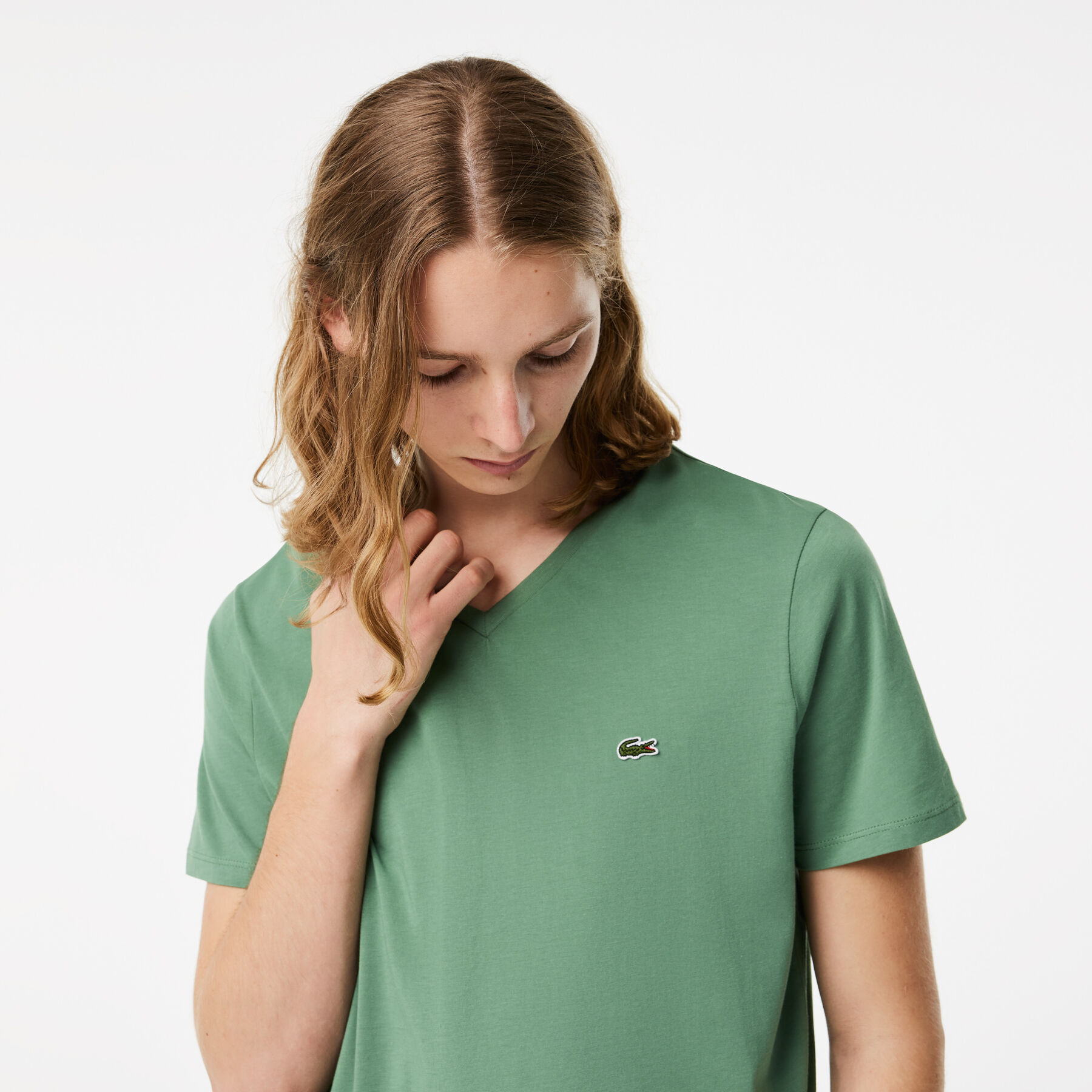Lightweight Cotton Pima V Neck T-shirt