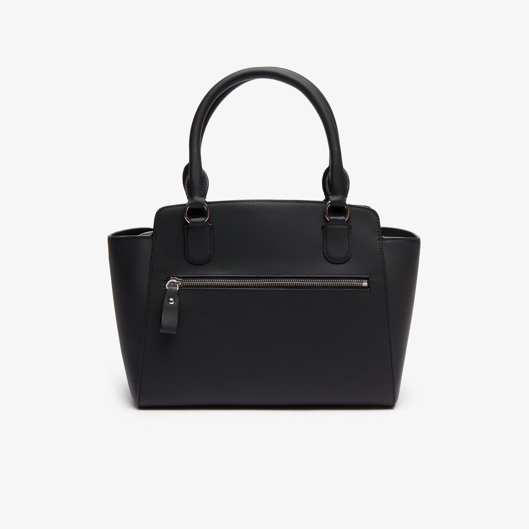 lacoste women s daily classic gusseted coated piqu  canvas tote