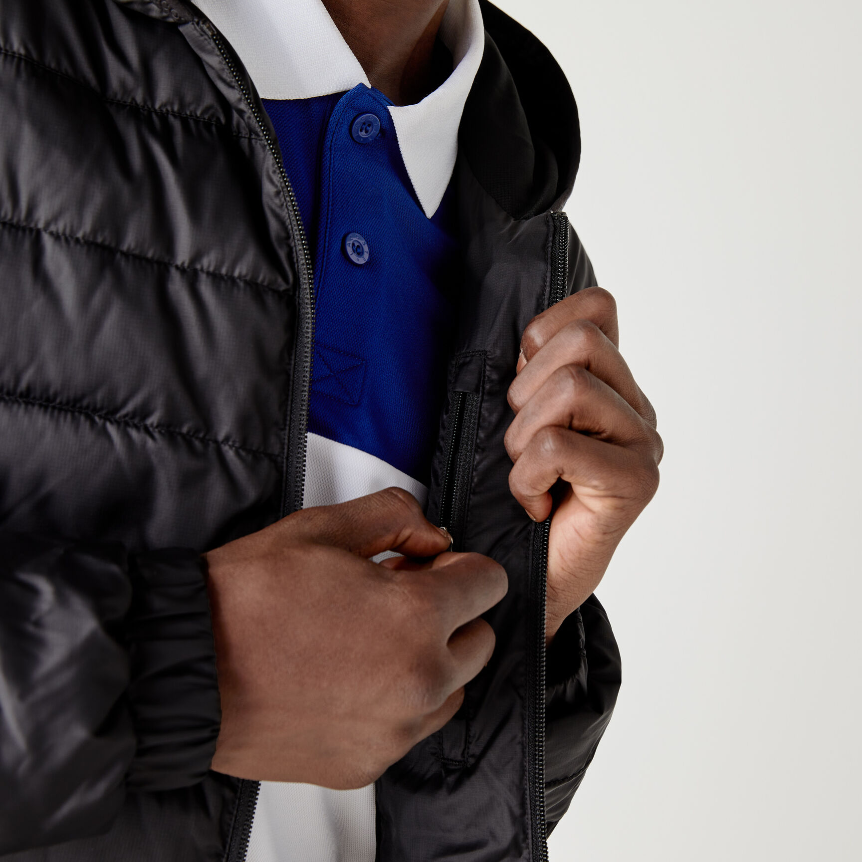 Men's Lacoste SPORT Hooded Water-Resistant Quilted Jacket Men's Lacoste SPORT Hooded Water-Resistant Quilted Jacket