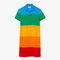 lacoste women s polaroid collaboration striped cotton piqu  polo dress