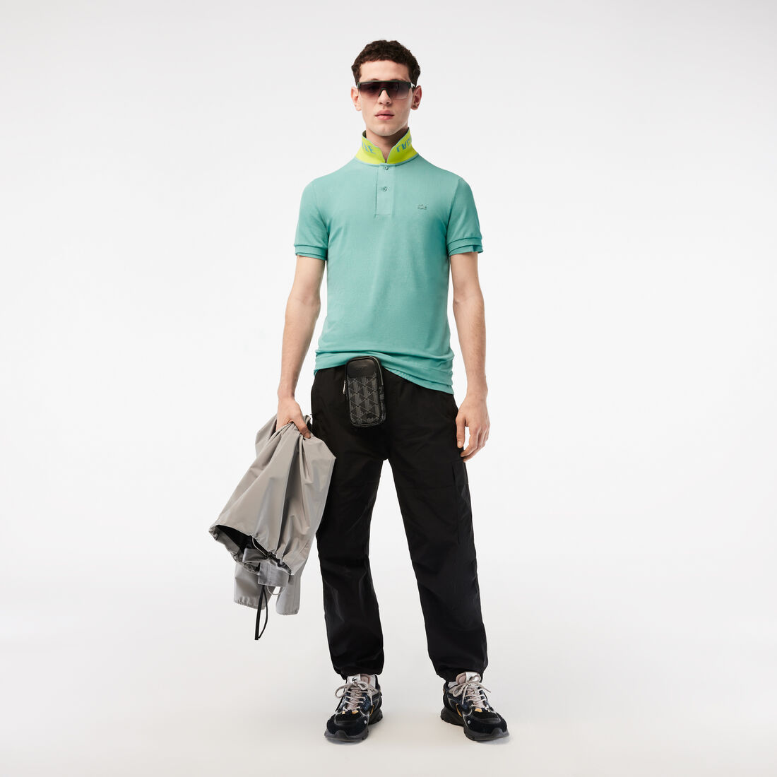 Men's Lacoste Branded Slim Fit Stretch Pique Polo Men's Lacoste Branded Slim Fit Stretch Pique Polo