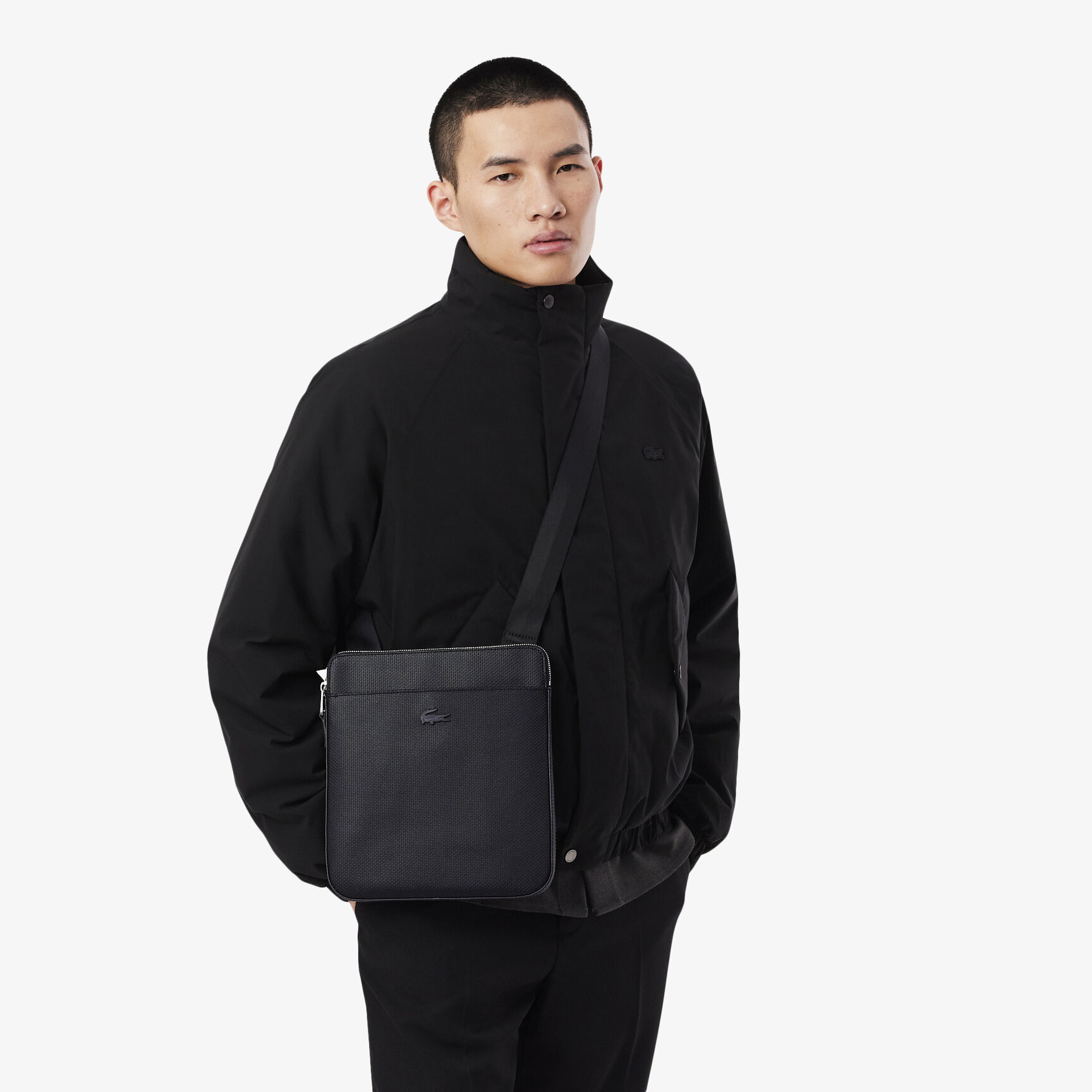 Men's Chantaco Matte Pique Leather Flat Zip Bag Men's Chantaco Matte Pique Leather Flat Zip Bag