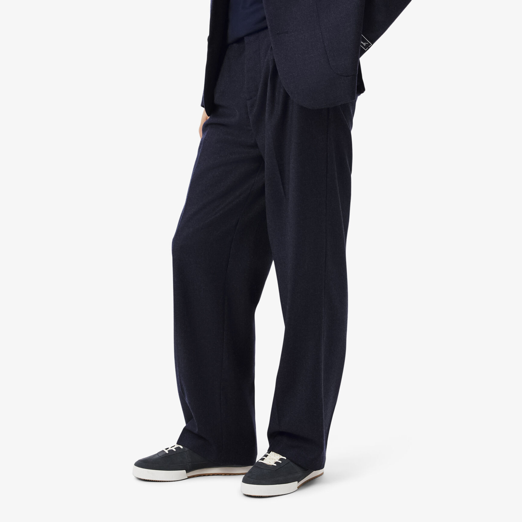 Straight Fit Felted Wool Pants