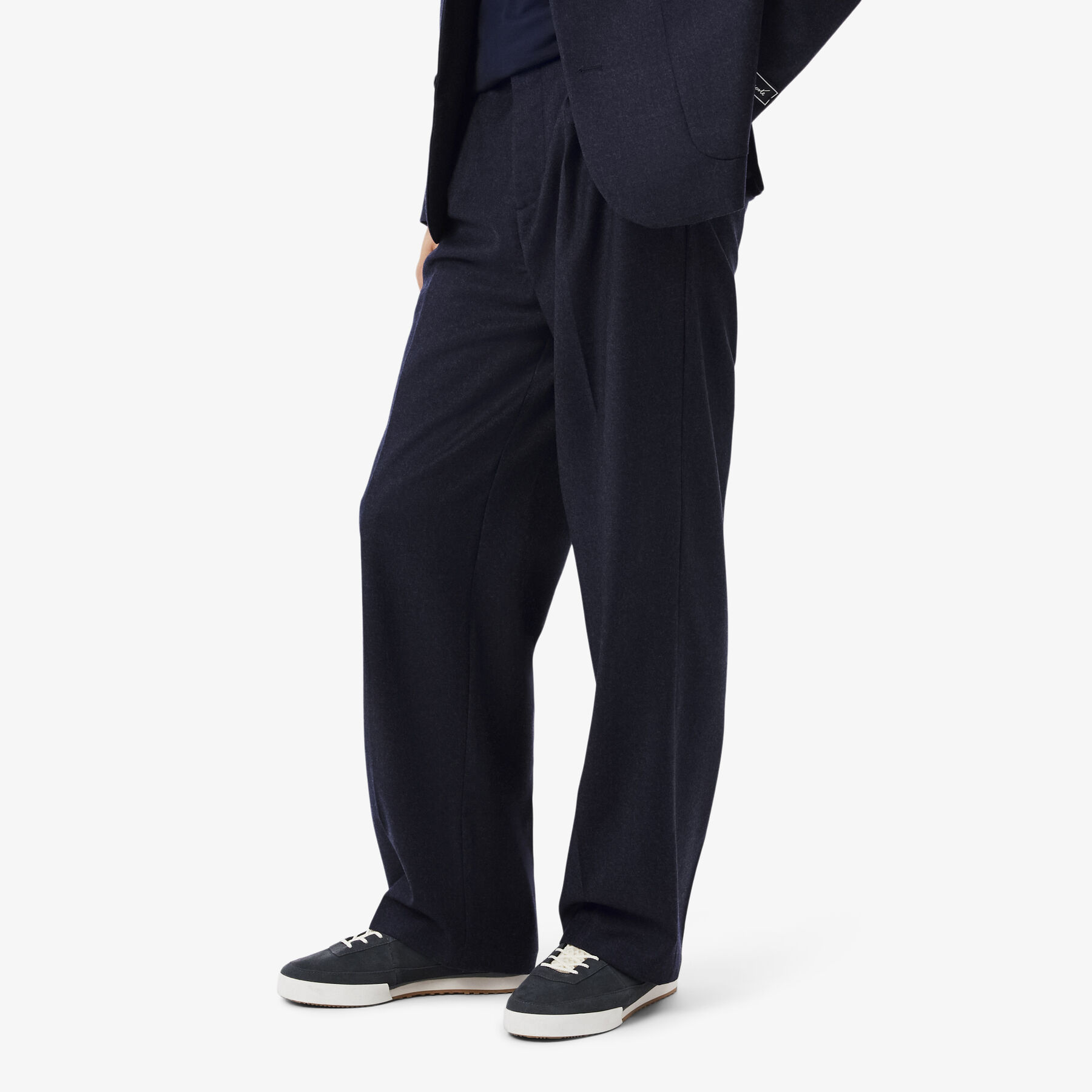 lacoste straight fit felted wool pants