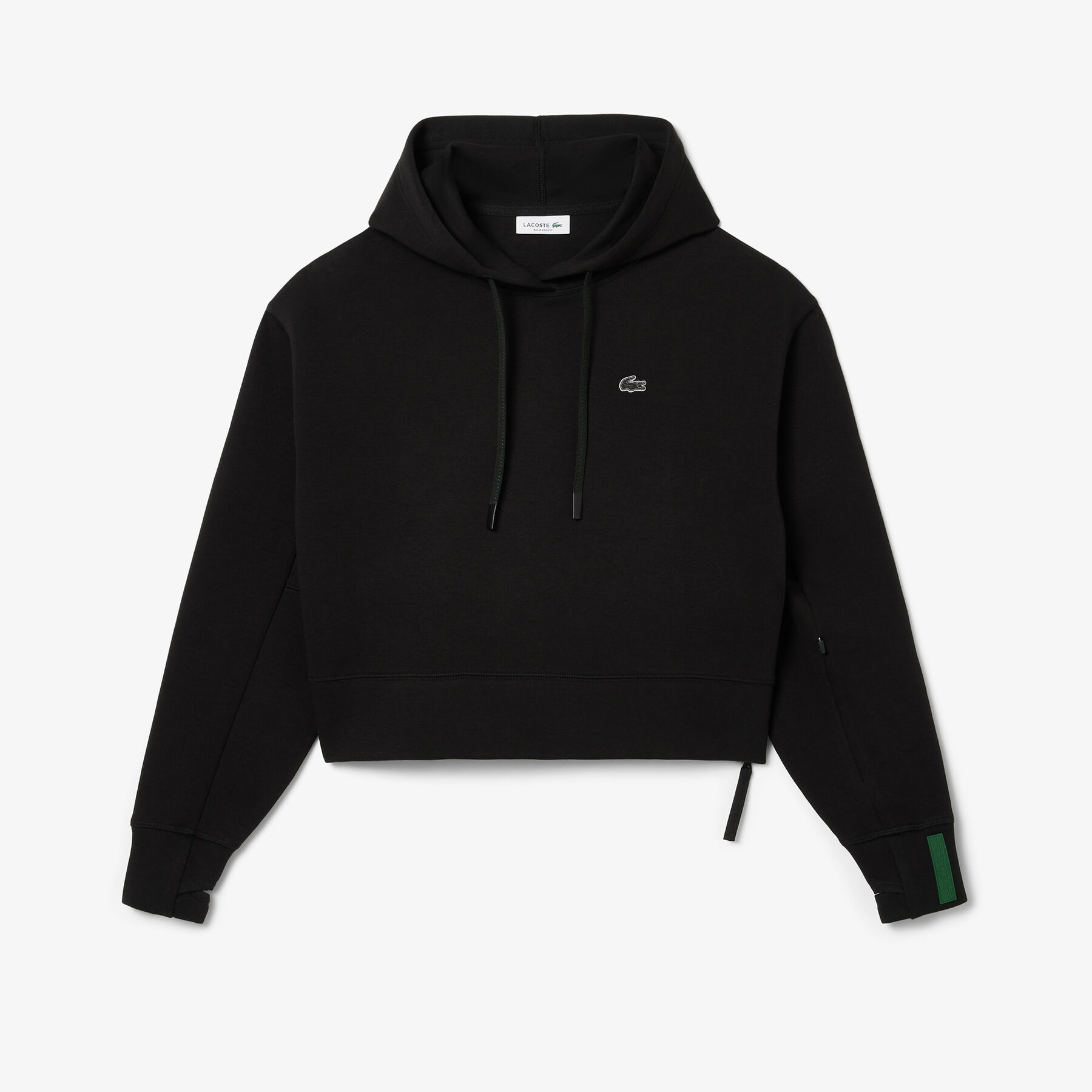 lacoste short cut cotton hoodie