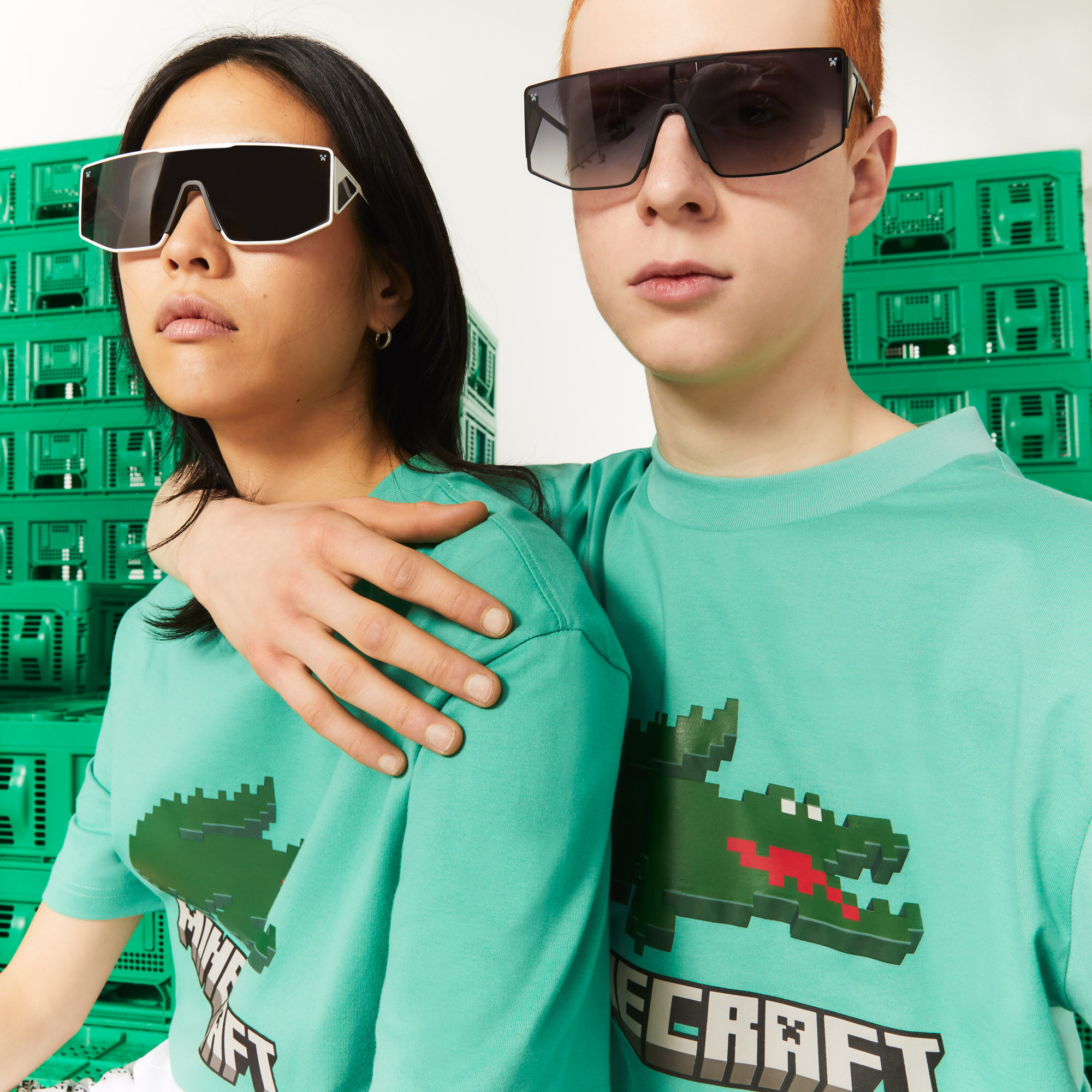 Buy Unisex Lacoste x Minecraft Print Organic Cotton T-Shirt