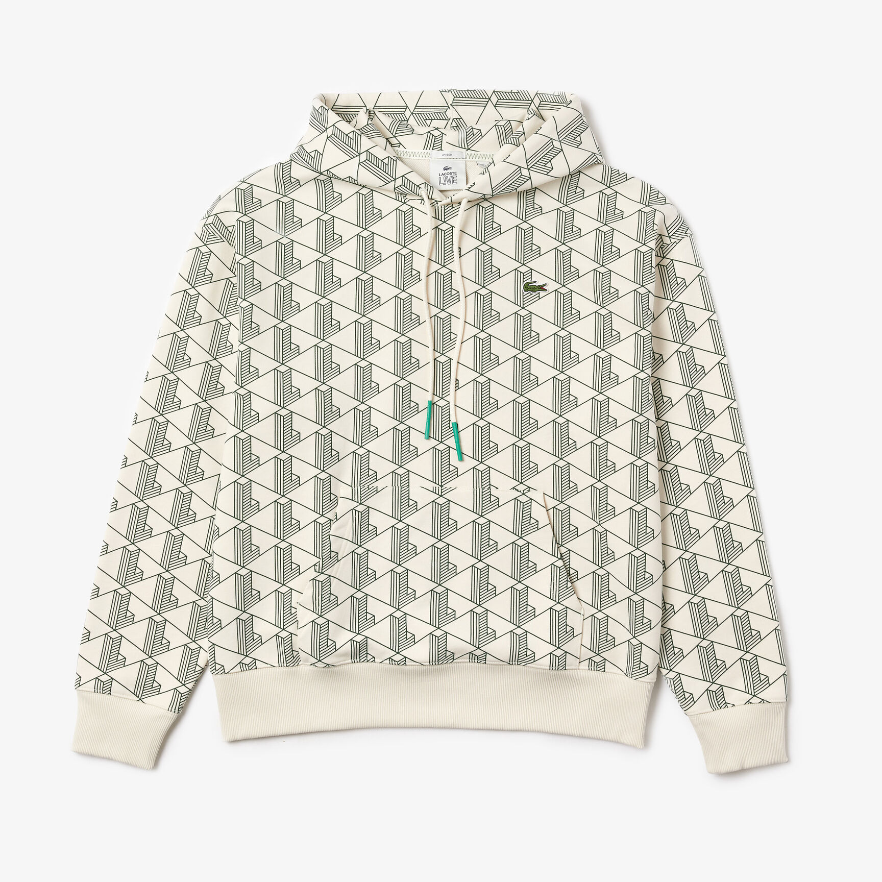 Unisex Lacoste L!VE Loose Fit Monogram Hoodie Unisex Lacoste L!VE Loose Fit Monogram Hoodie