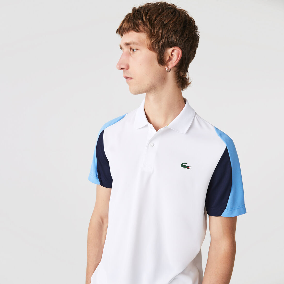 تيشيرت بولو تنس بيكيه مقاوم للتجعد بقصة عادية للرجال مجموعة Lacoste SPORT