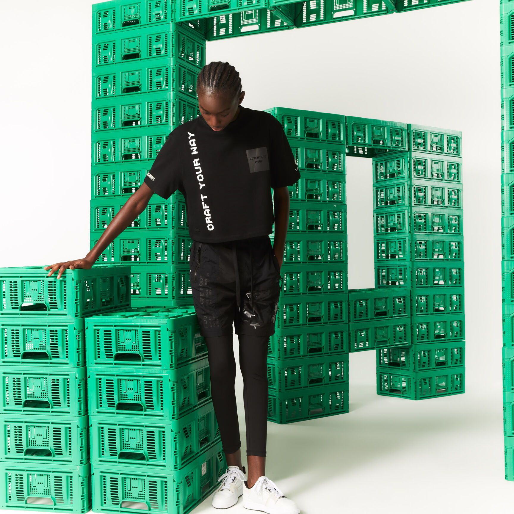 Women's Lacoste L!VE x Minecraft Short Organic Cotton T-Shirt Women's Lacoste L!VE x Minecraft Short Organic Cotton T-Shirt