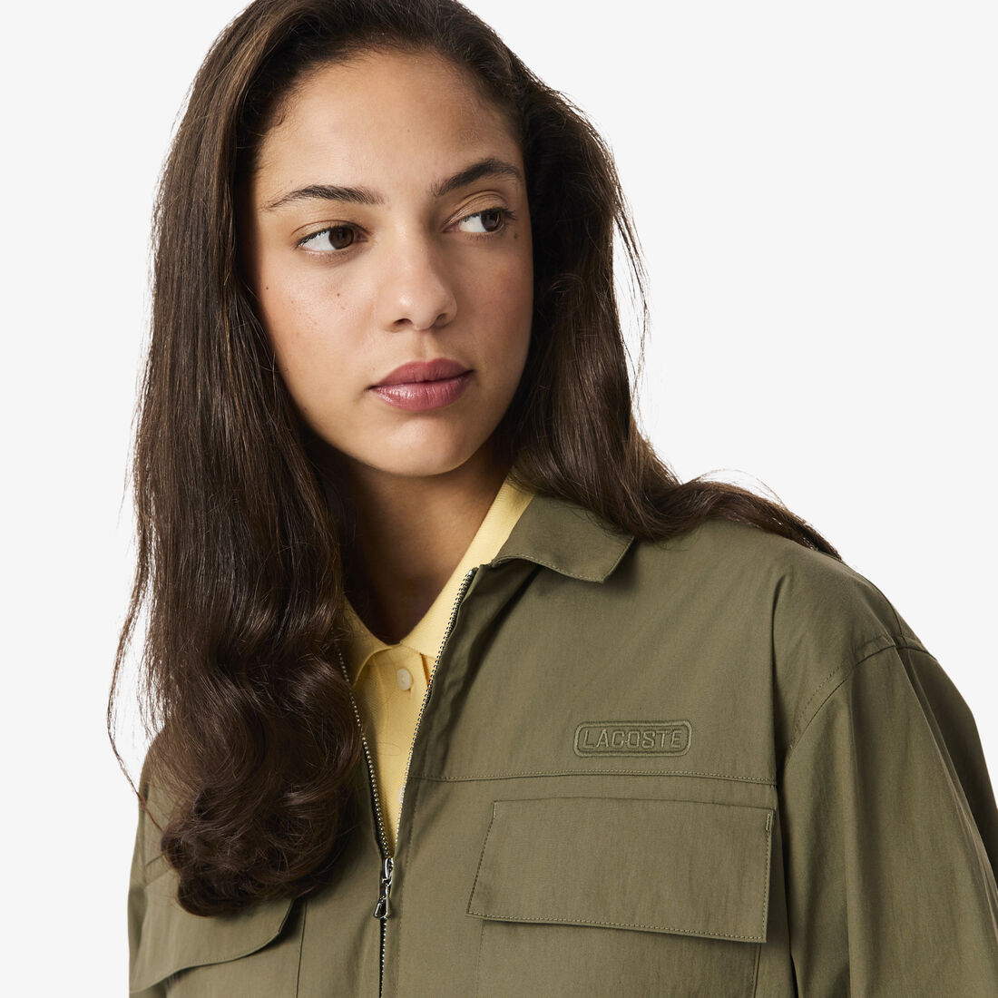 Oversized Cotton Zip Front Shirt Dress Oversized Cotton Zip Front Shirt Dress