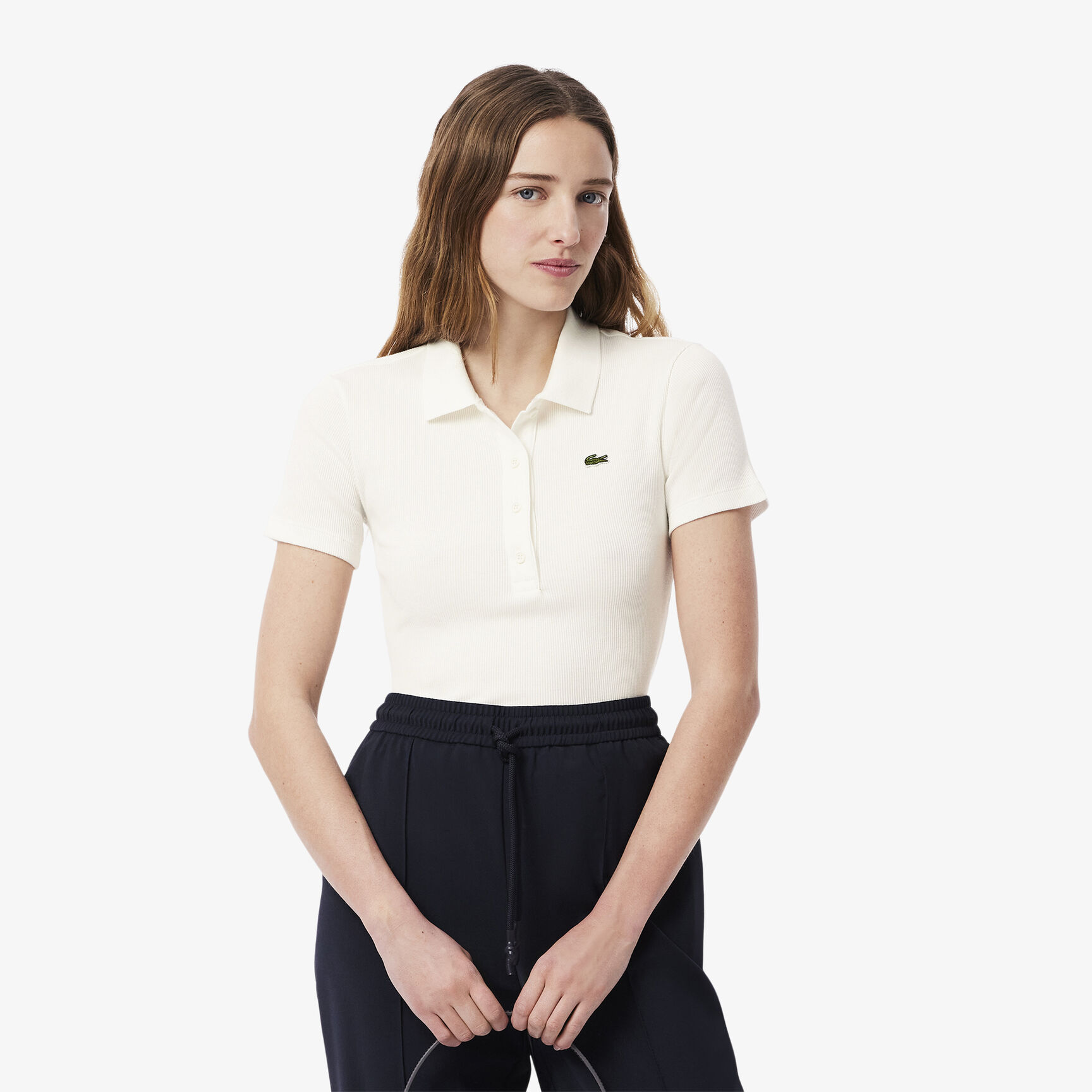 Slim Fit L.12.D Ribbed Cotton Polo Shirt Slim Fit L.12.D Ribbed Cotton Polo Shirt