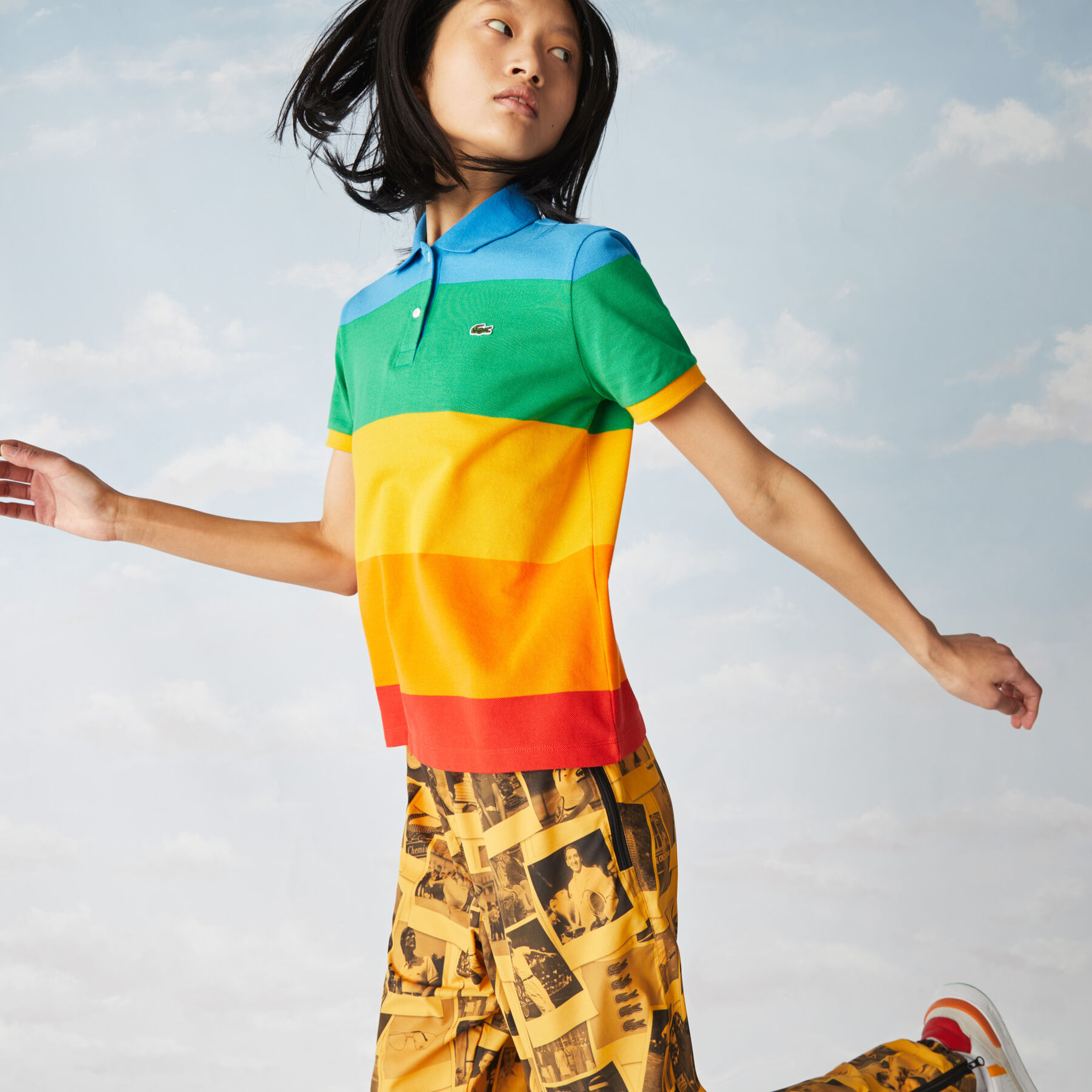 Women’s Polaroid Collaboration Color Striped Regular Fit Polo lacoste women s polaroid collaboration color striped regular fit polo