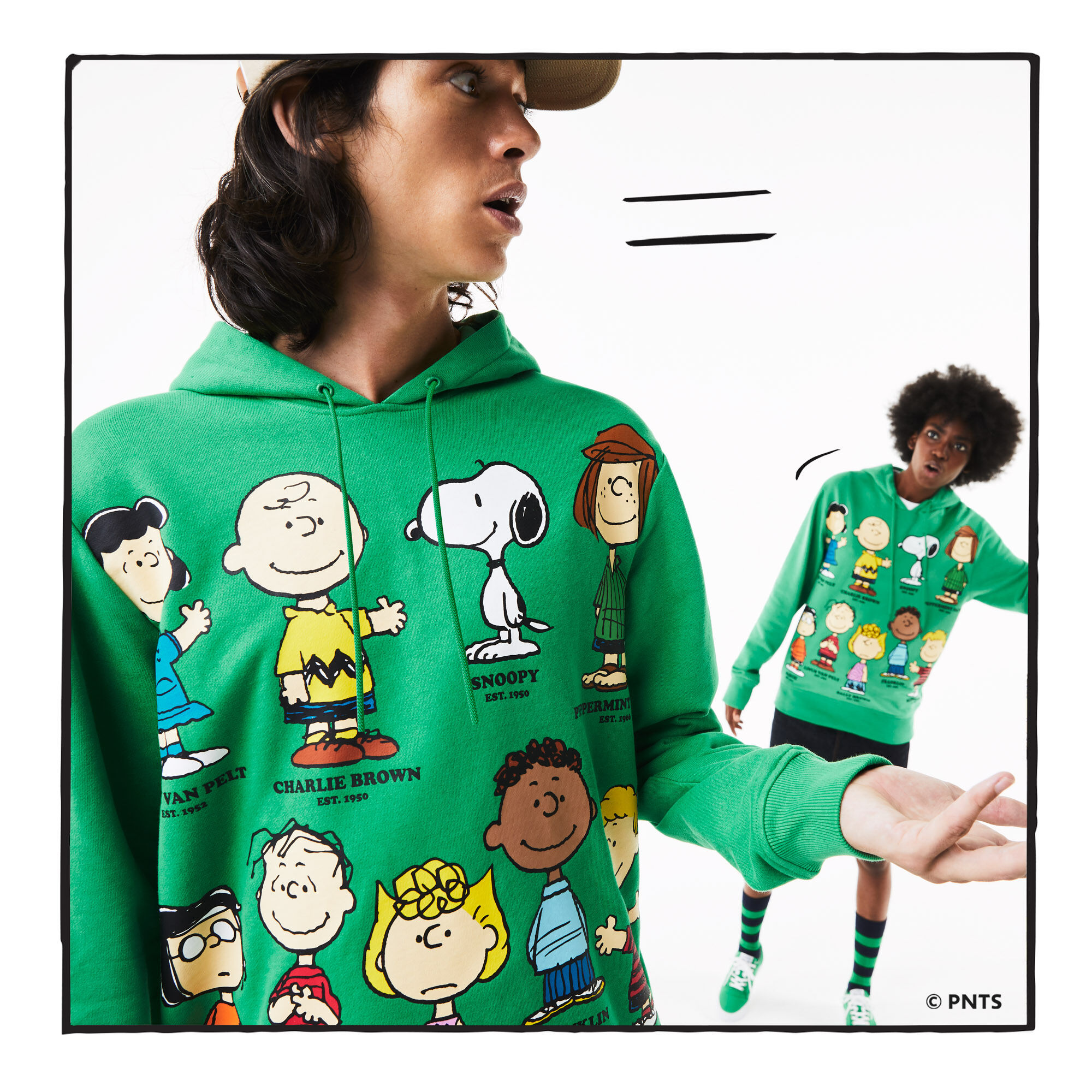 Unisex Lacoste x Peanuts Hooded Organic Cotton Sweatshirt, Multi