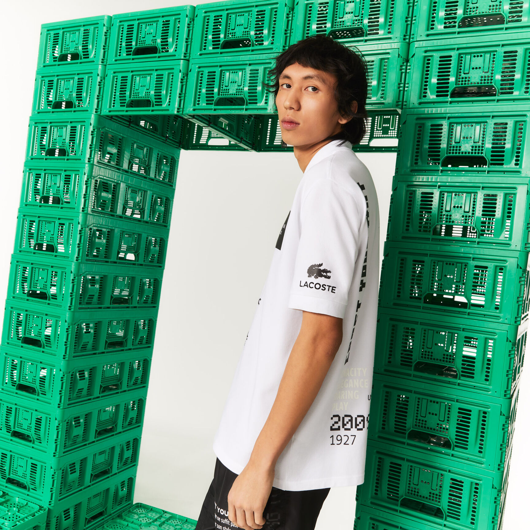 Men's Lacoste L!VE x Minecraft Loose Fit Organic Cotton Polo Shirt